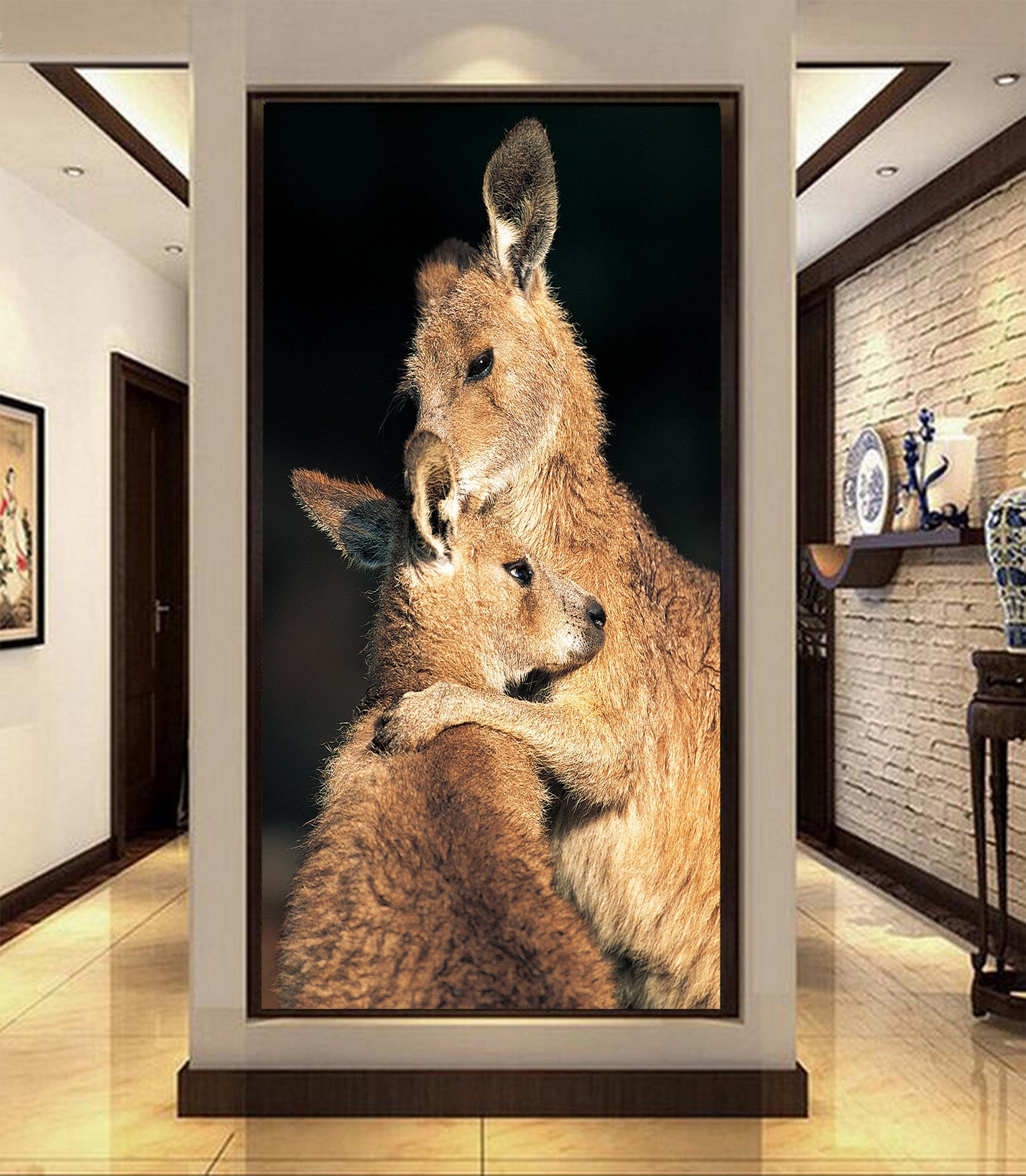 3D Cute Kangaroo 007 Wall Murals Wallpaper AJ Wallpaper 2 