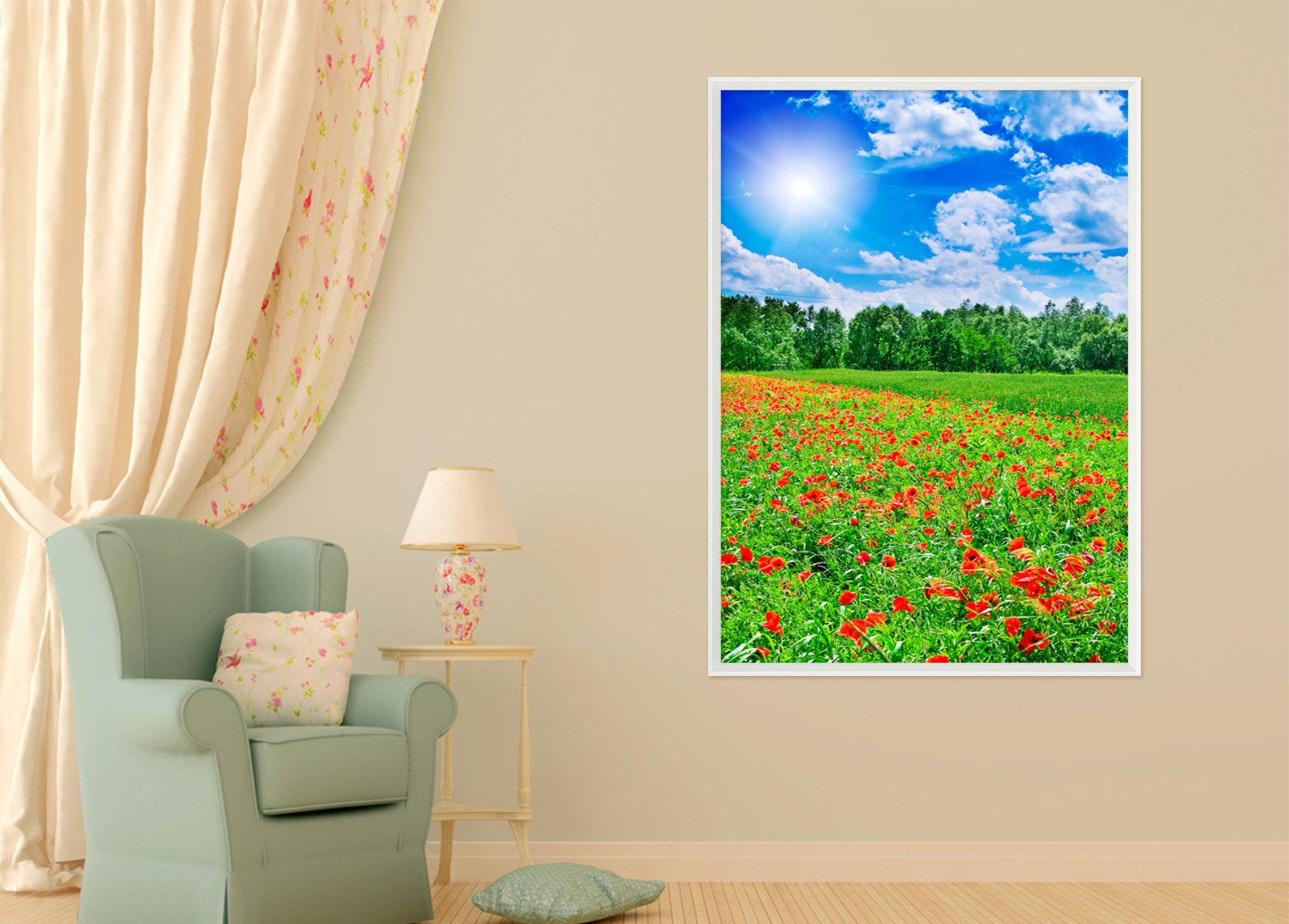 3D Meadow Flowers 045 Fake Framed Print Painting Wallpaper AJ Creativity Home 