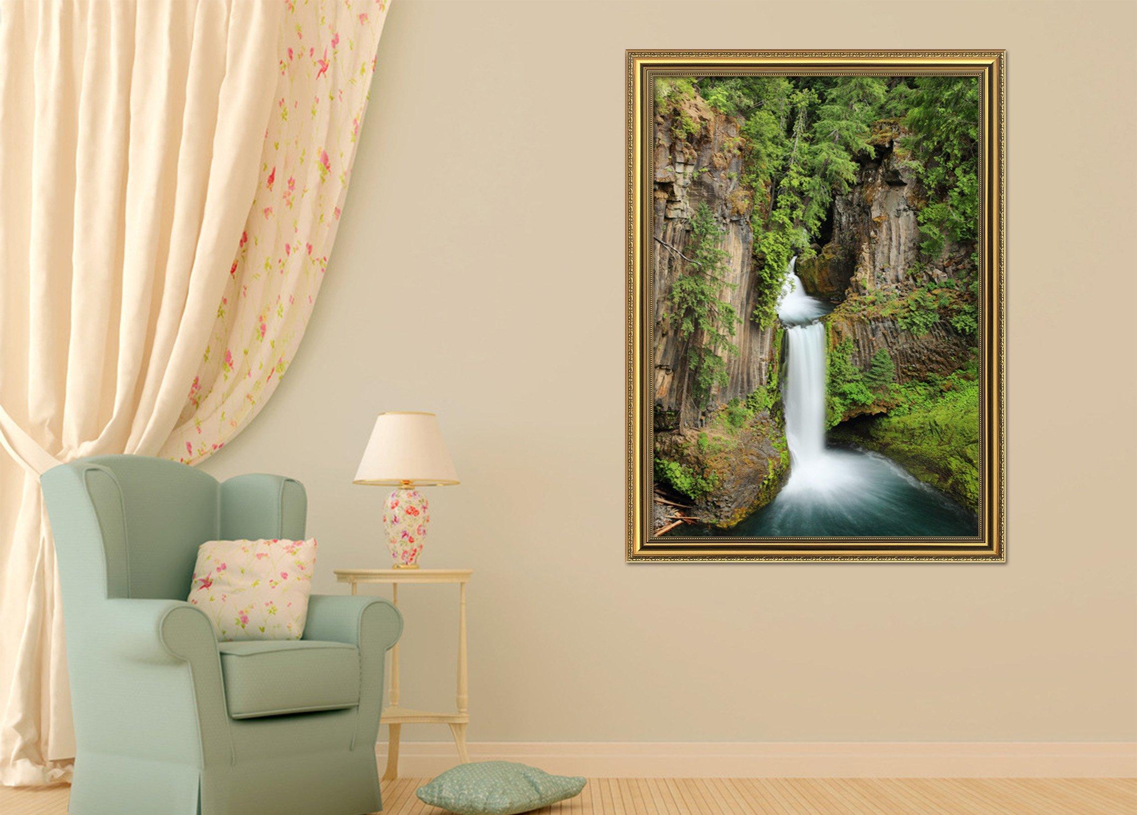 3D Precipitous Waterfall 052 Fake Framed Print Painting Wallpaper AJ Creativity Home 