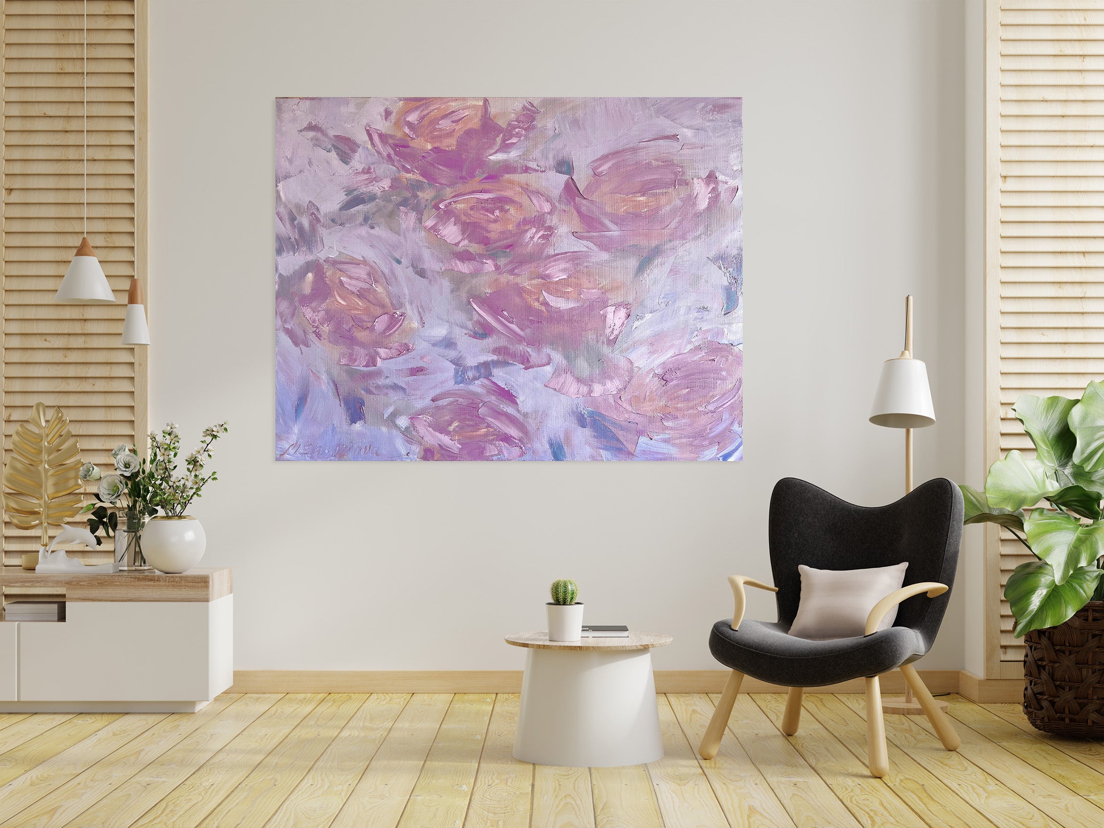 3D Painted Pink Roses 811 Skromova Marina Wall Sticker