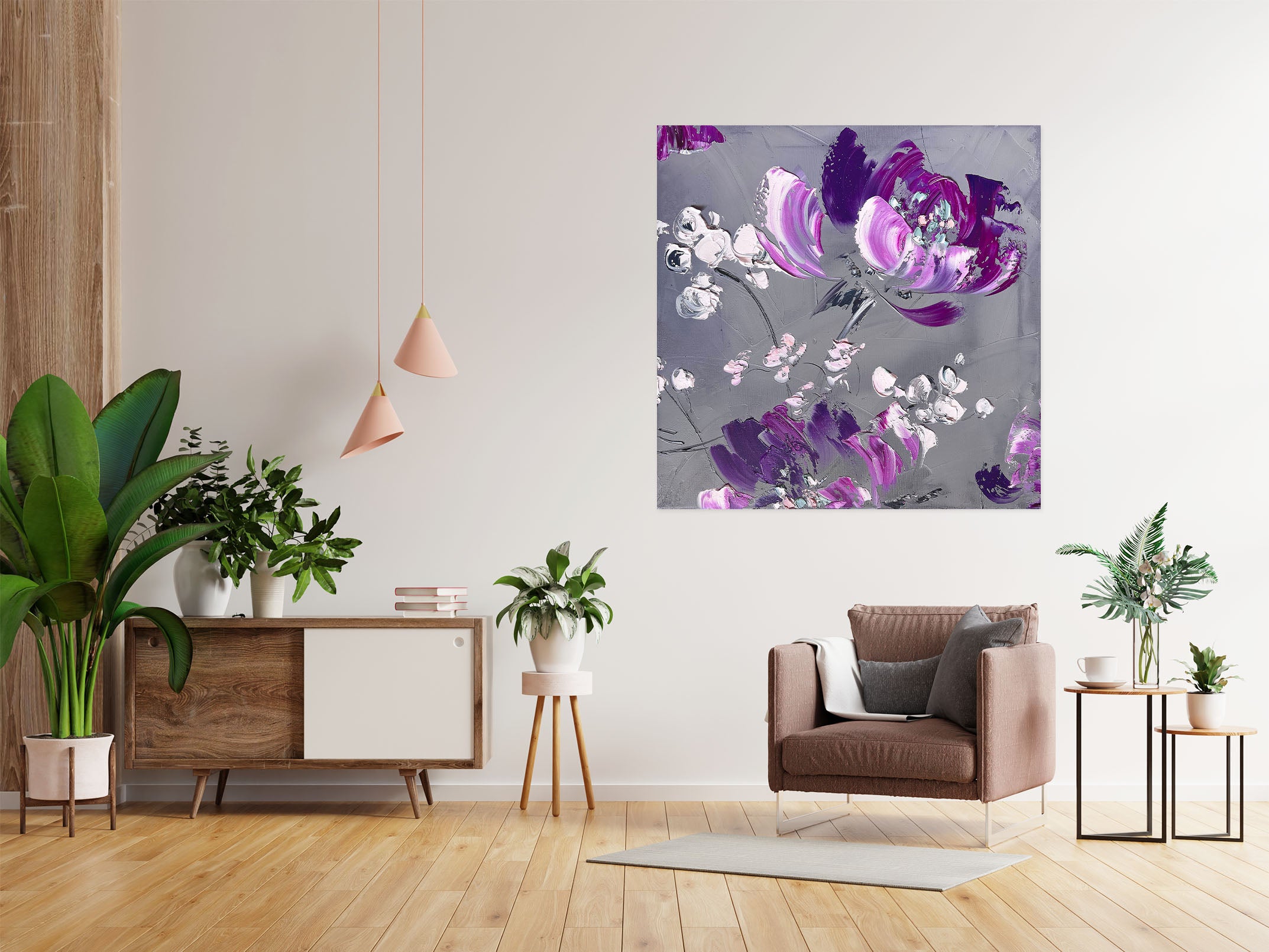 3D Purple Petals 805 Skromova Marina Wall Sticker