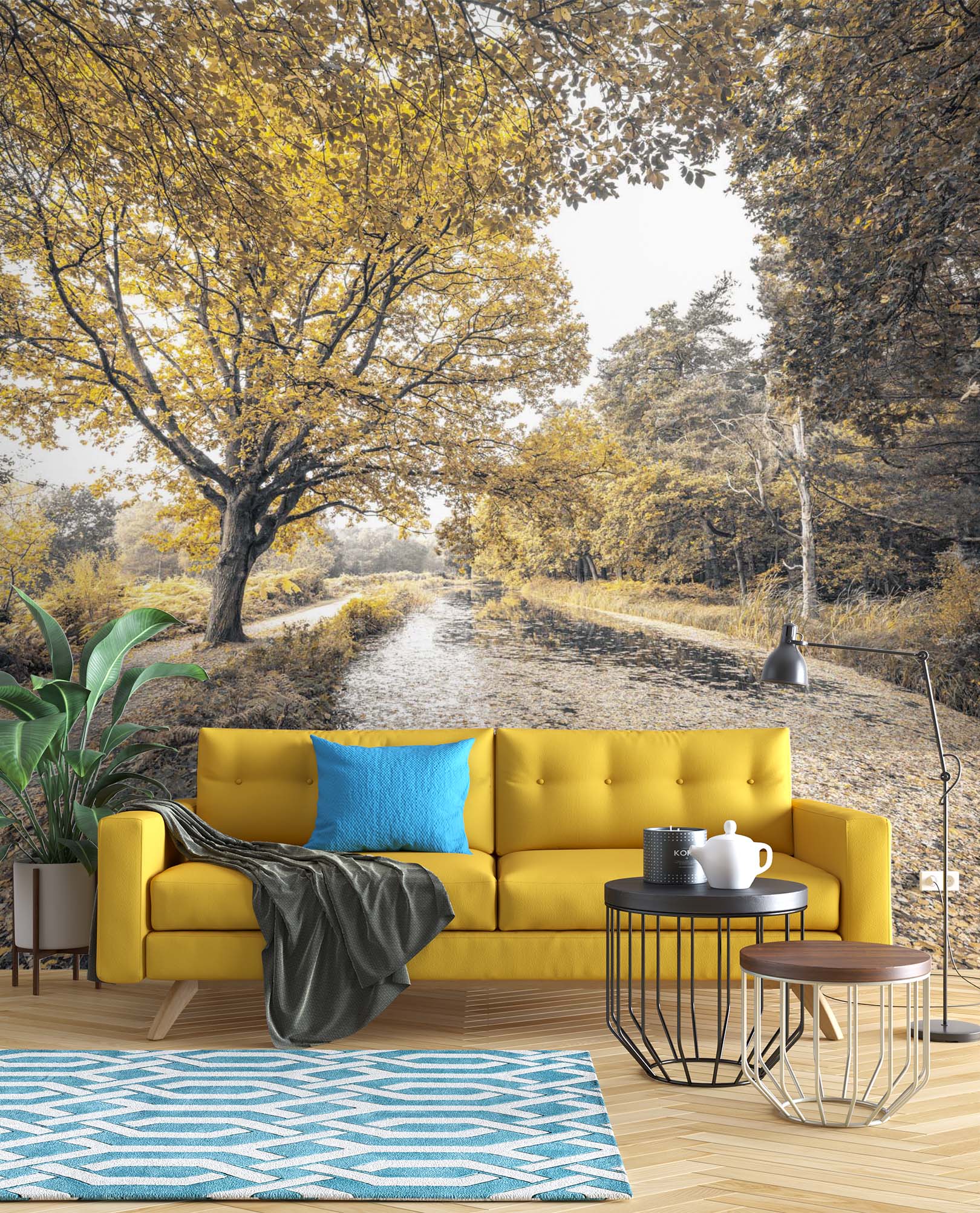 3D Yellow Tree 028 Assaf Frank Wall Mural Wall Murals