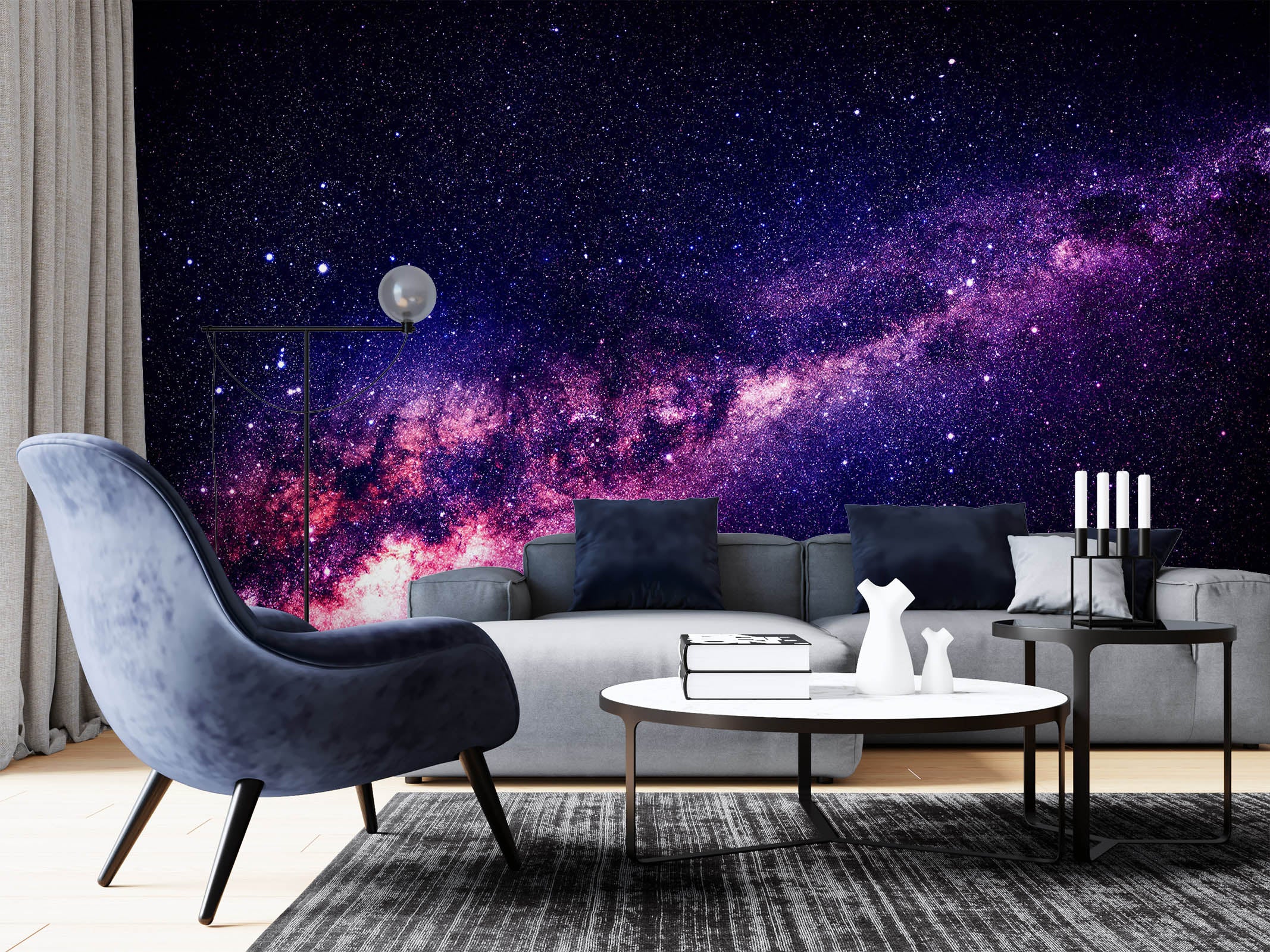 3D Purple Starry Sky 58157 Wall Murals