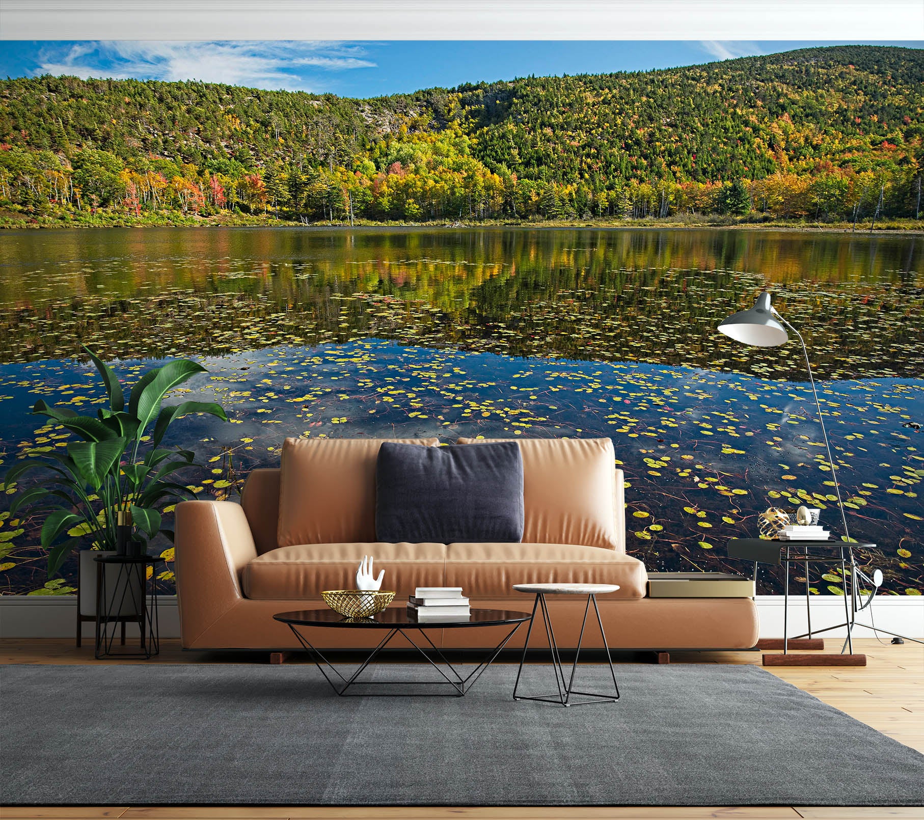 3D Mountain Lake Reflection 61161 Kathy Barefield Wall Mural Wall Murals