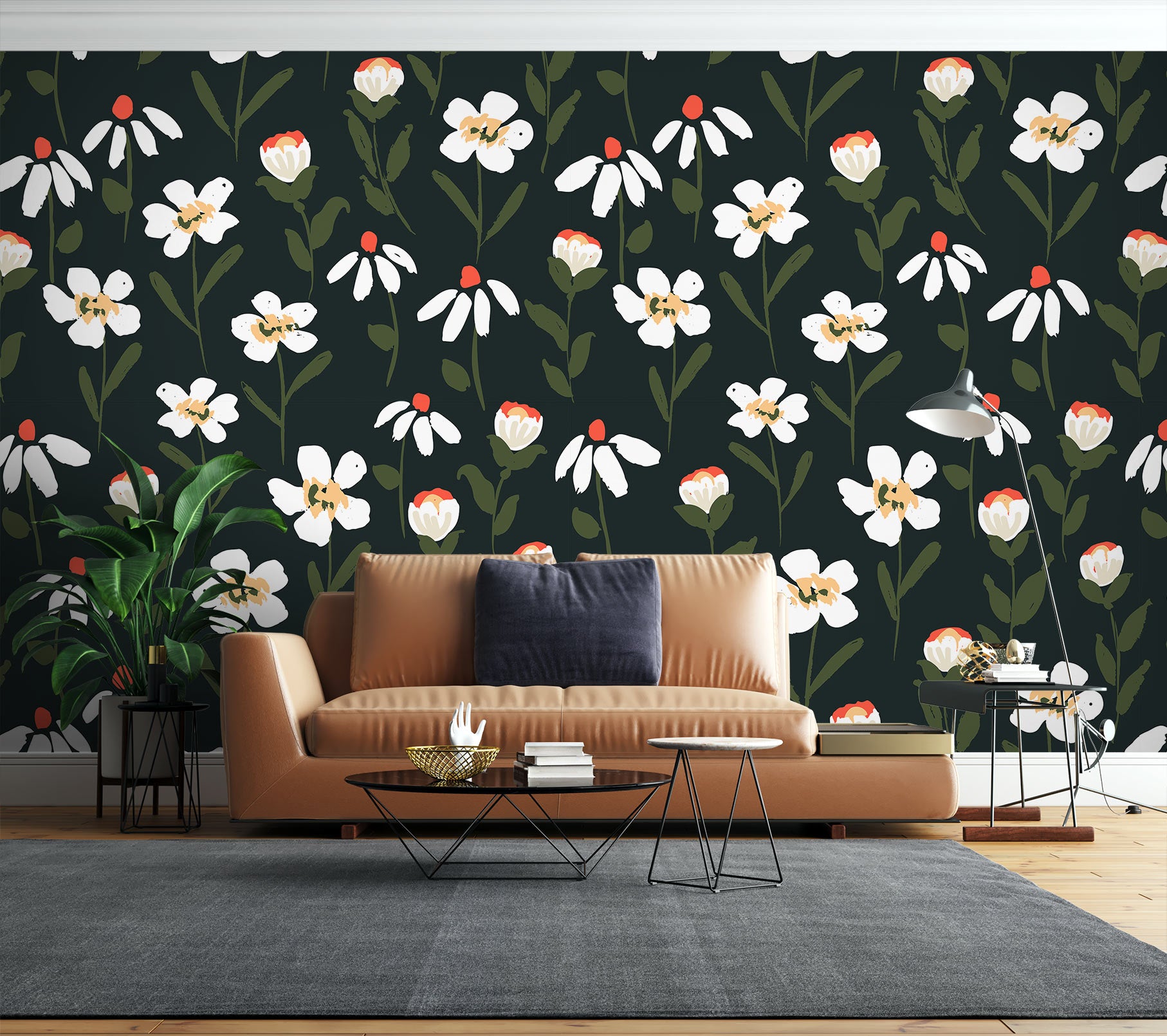 3D White Little Flower 12058 Kashmira Jayaprakash Wall Mural Wall Murals