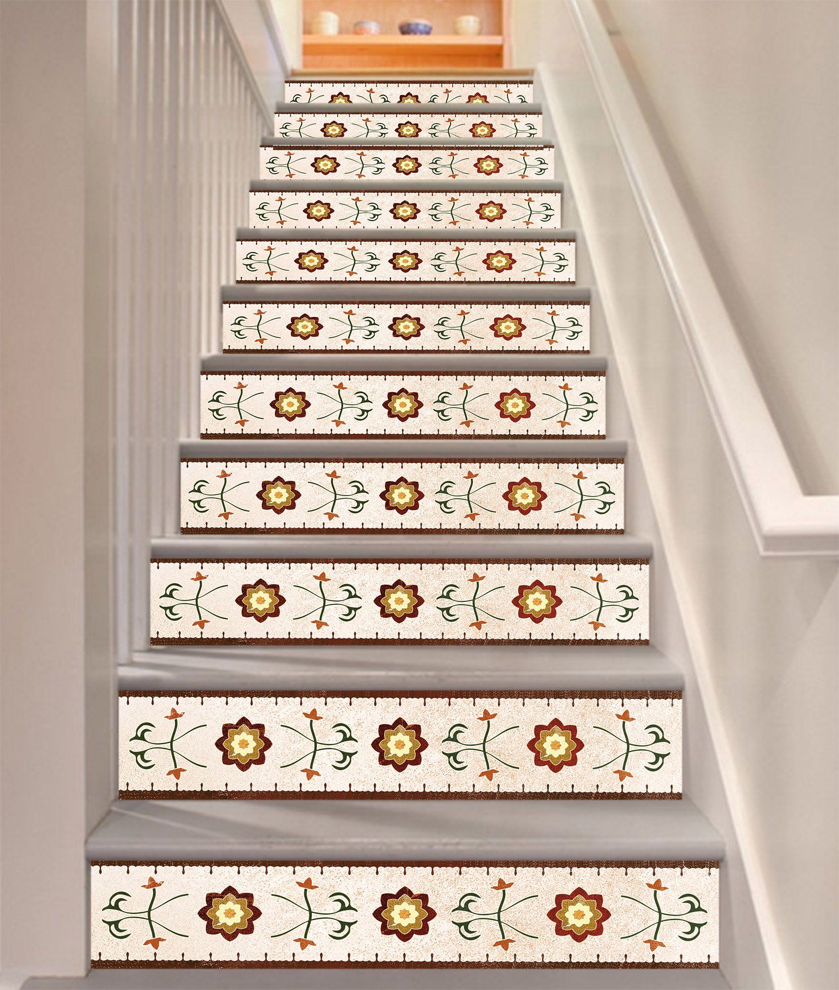 3D Red Pattern 552 Stair Risers Wallpaper AJ Wallpaper 