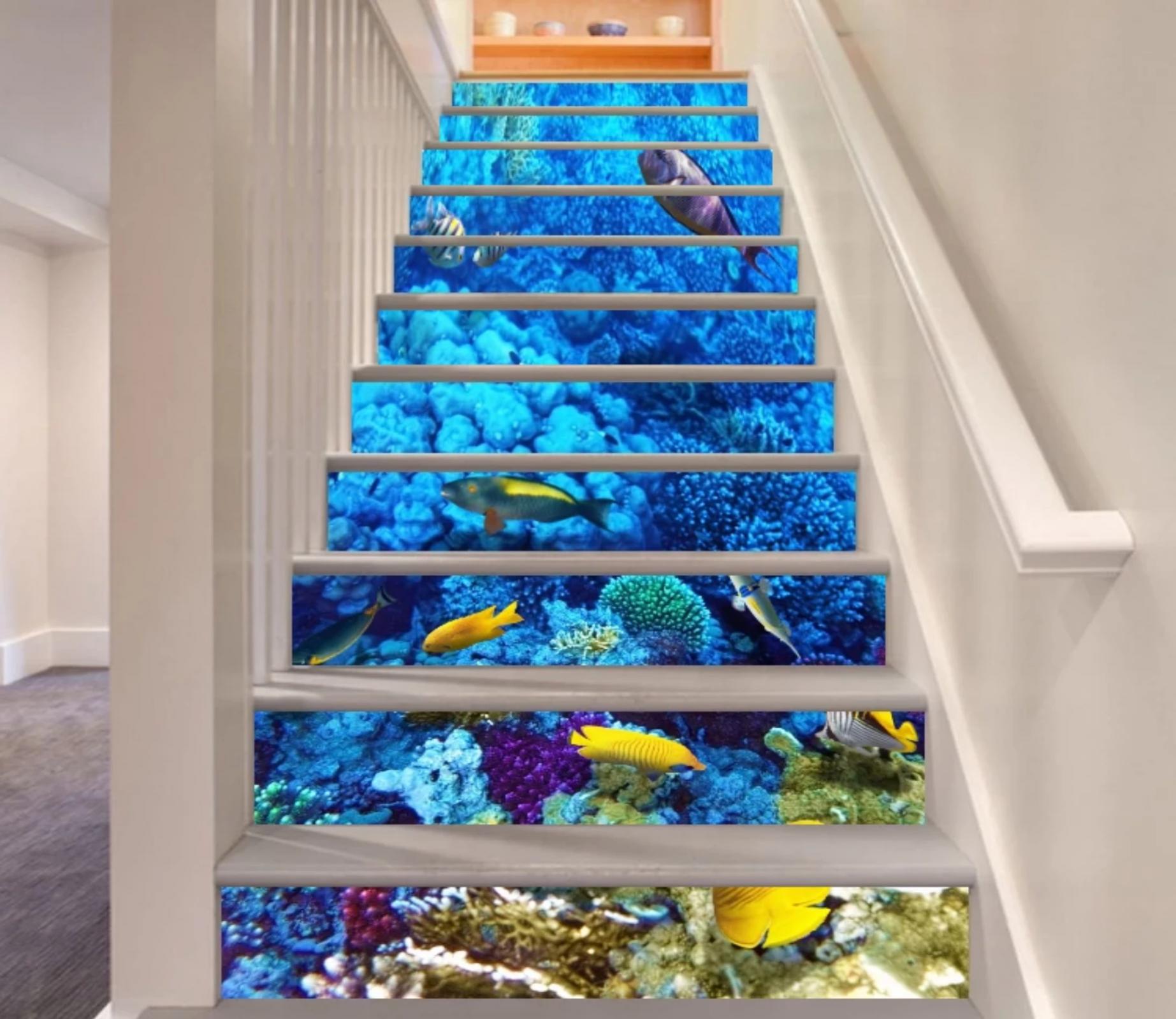 3D Marine Fish 471 Stair Risers Wallpaper AJ Wallpaper 