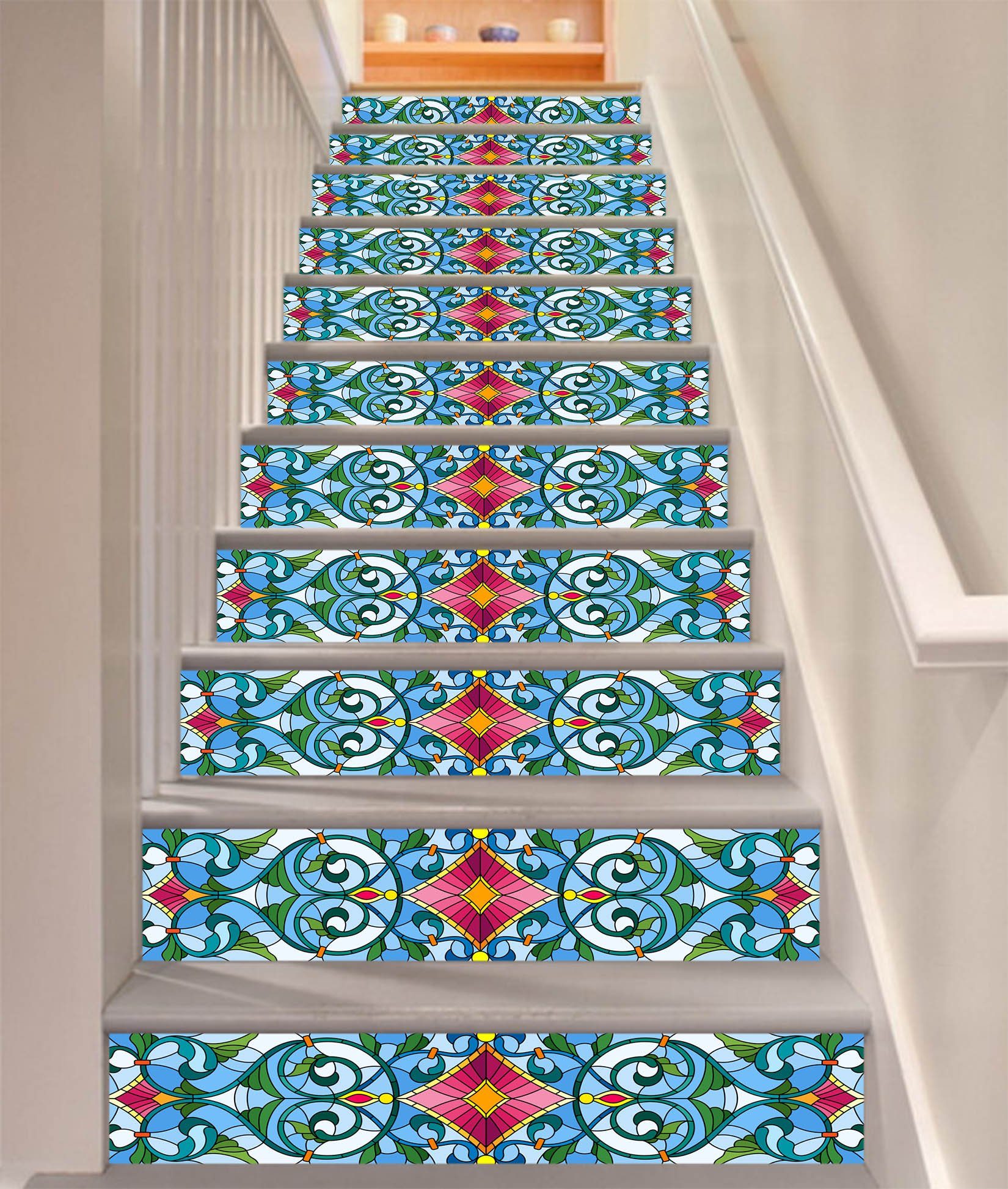 3D Retro Pattern 2641 Stair Risers Wallpaper AJ Wallpaper 