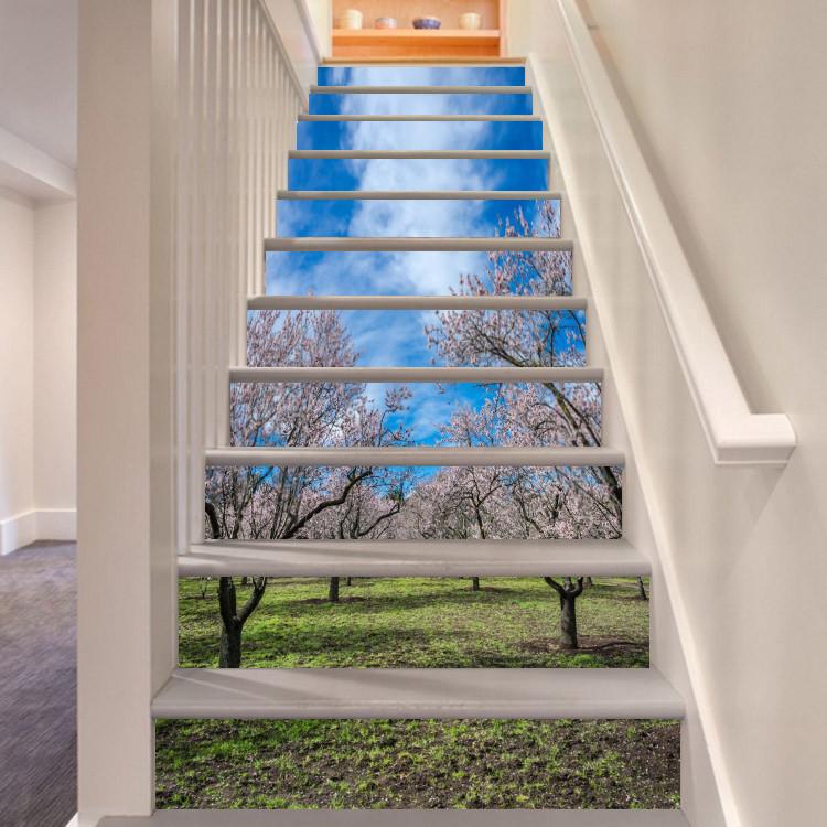 3D Flowering Trees 399 Stair Risers Wallpaper AJ Wallpaper 