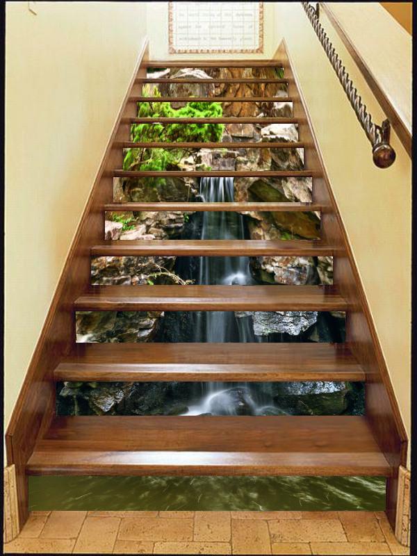 3D Rock River 386 Stair Risers Wallpaper AJ Wallpaper 