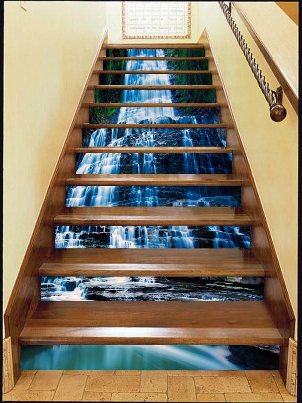 3D Waterfall 6943 Stair Risers Wallpaper AJ Wallpaper 