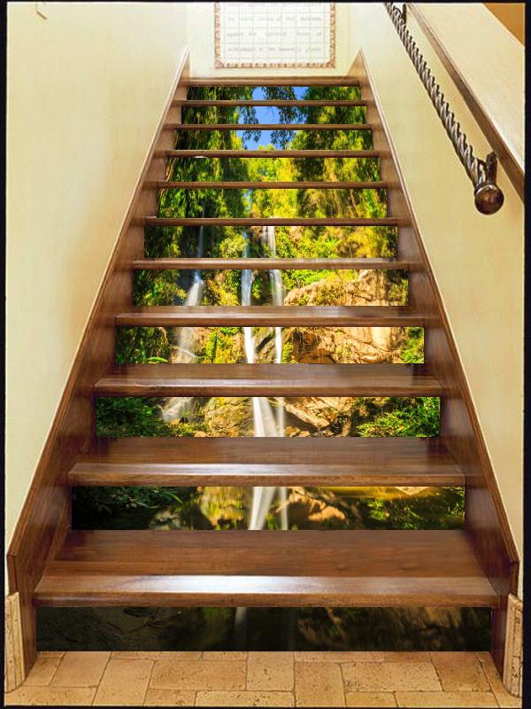 3D Waterfall 1894 Stair Risers Wallpaper AJ Wallpaper 