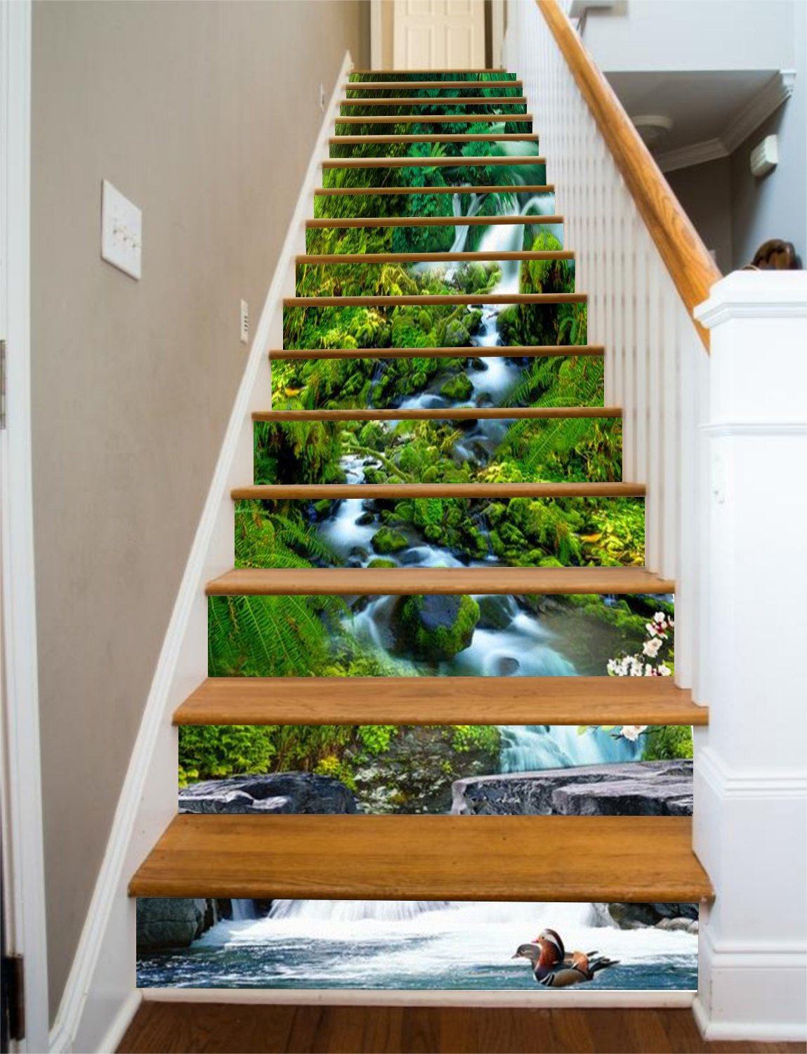 3D Stream Scenery 788 Stair Risers Wallpaper AJ Wallpaper 