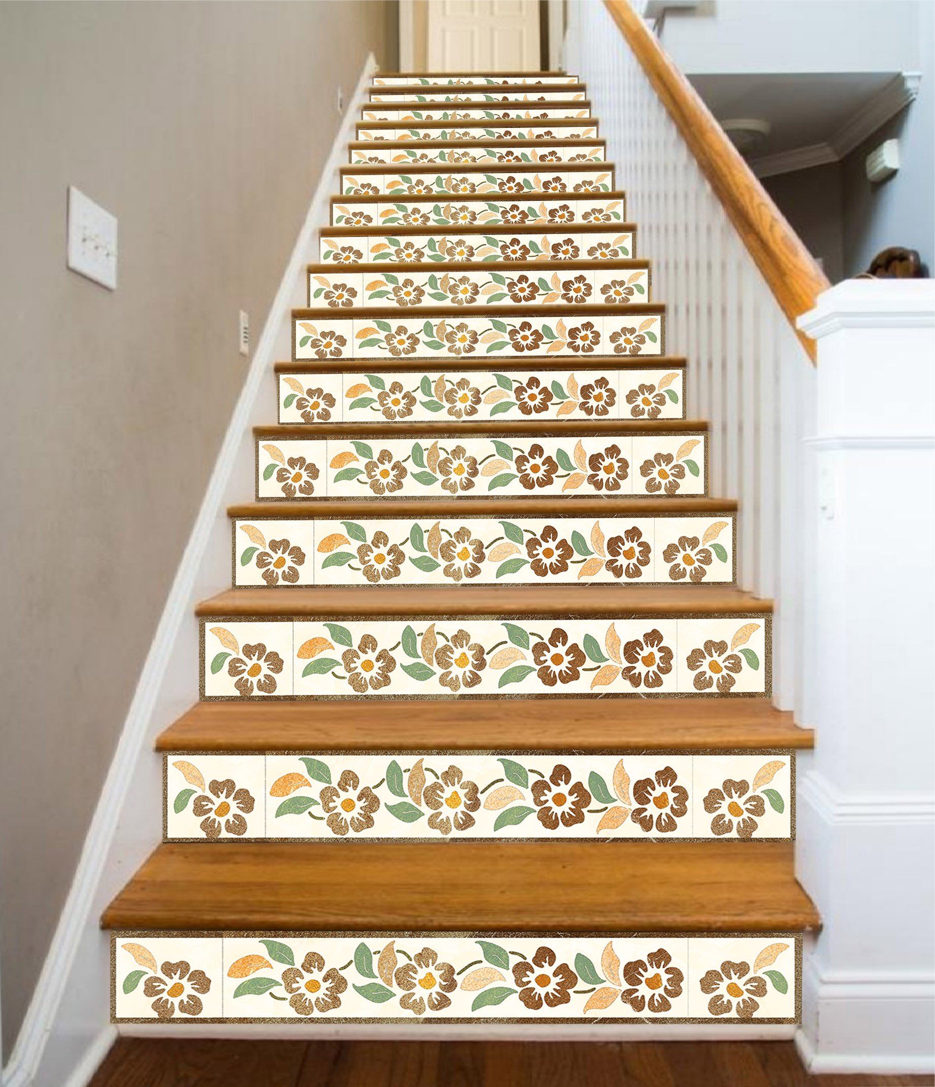 3D Flower Design 653 Stair Risers Wallpaper AJ Wallpaper 