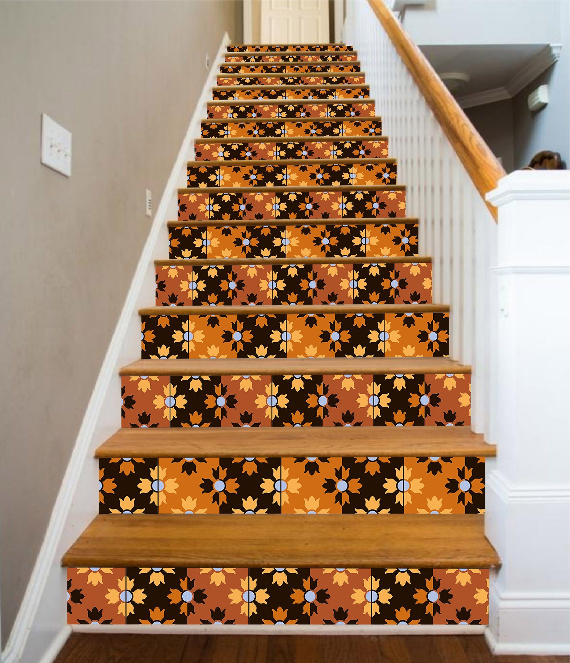 3D Yellow Pattern 492 Stair Risers Wallpaper AJ Wallpaper 