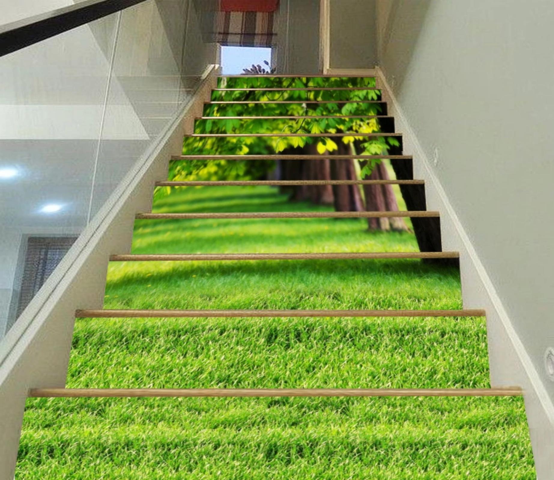 3D Grassland 8651 Stair Risers Wallpaper AJ Wallpaper 