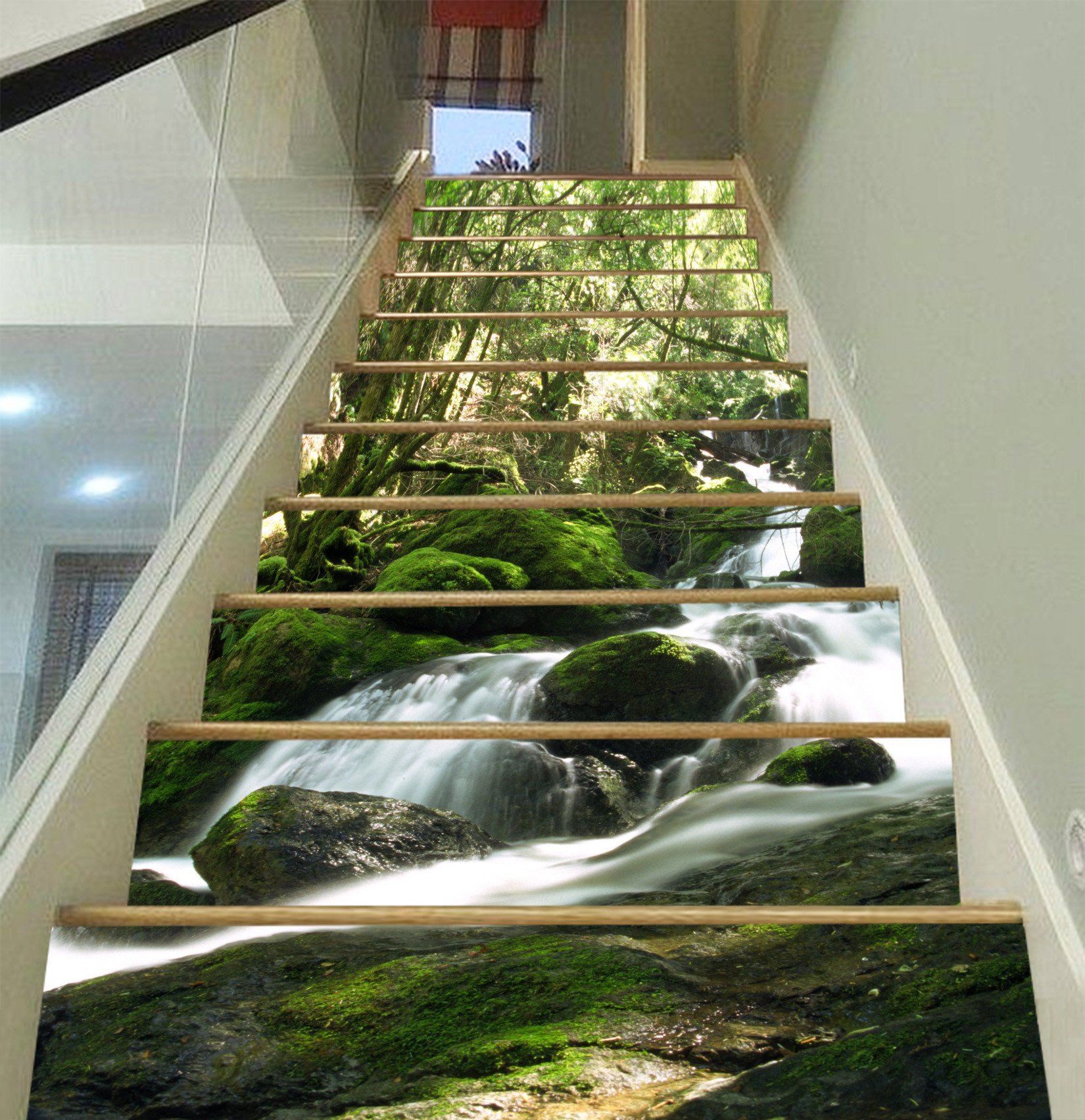 3D Rugged Mountain Stream 997 Stair Risers Wallpaper AJ Wallpaper 