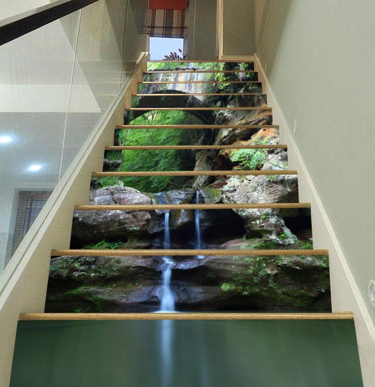 3D Bridge Scenery 90 Stair Risers Wallpaper AJ Wallpaper 