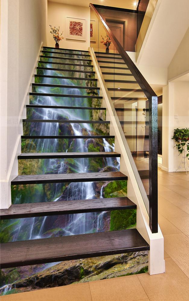 3D Rock Flowing River 556 Stair Risers Wallpaper AJ Wallpaper 