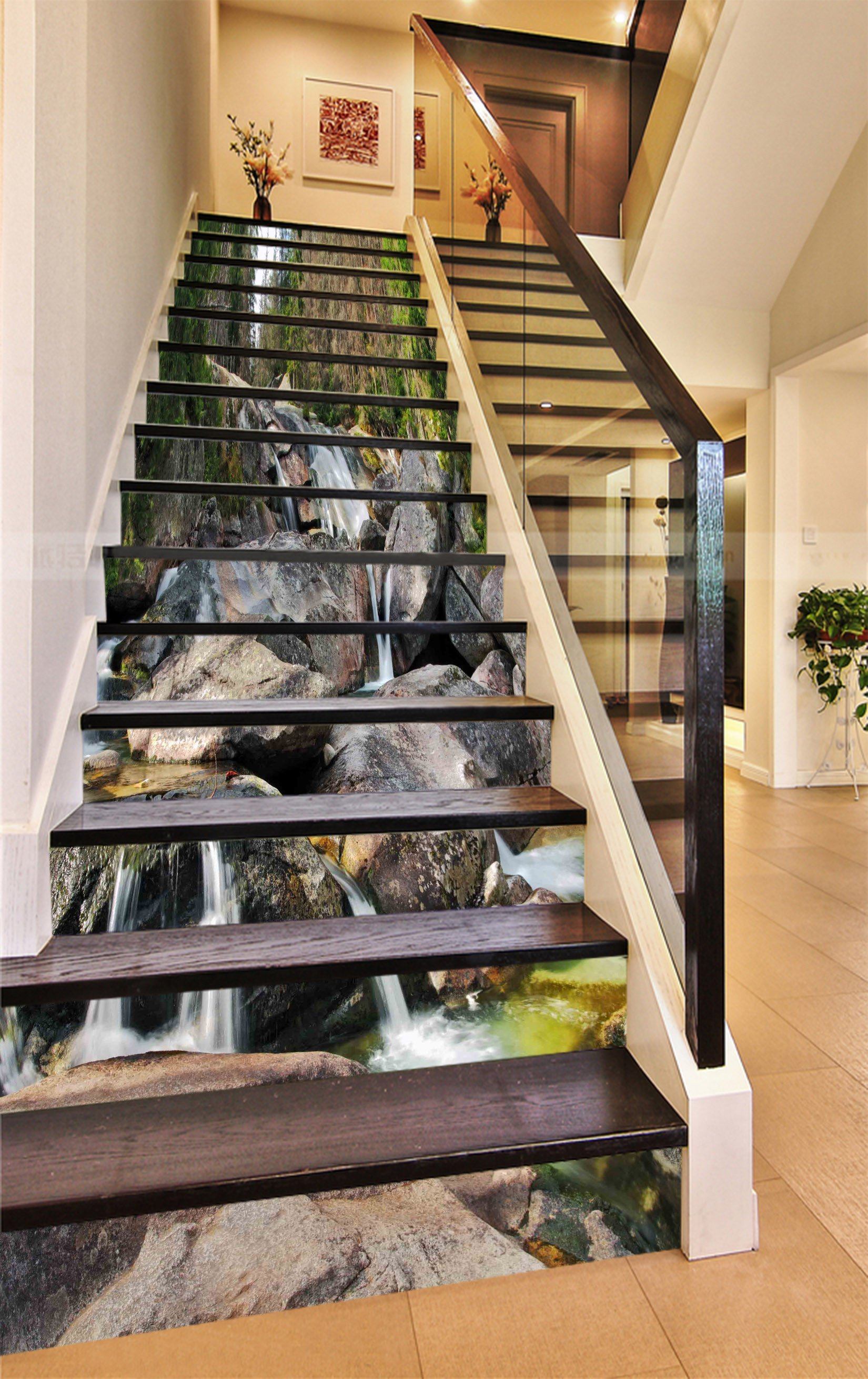 3D Rocks And Streams 843 Stair Risers Wallpaper AJ Wallpaper 