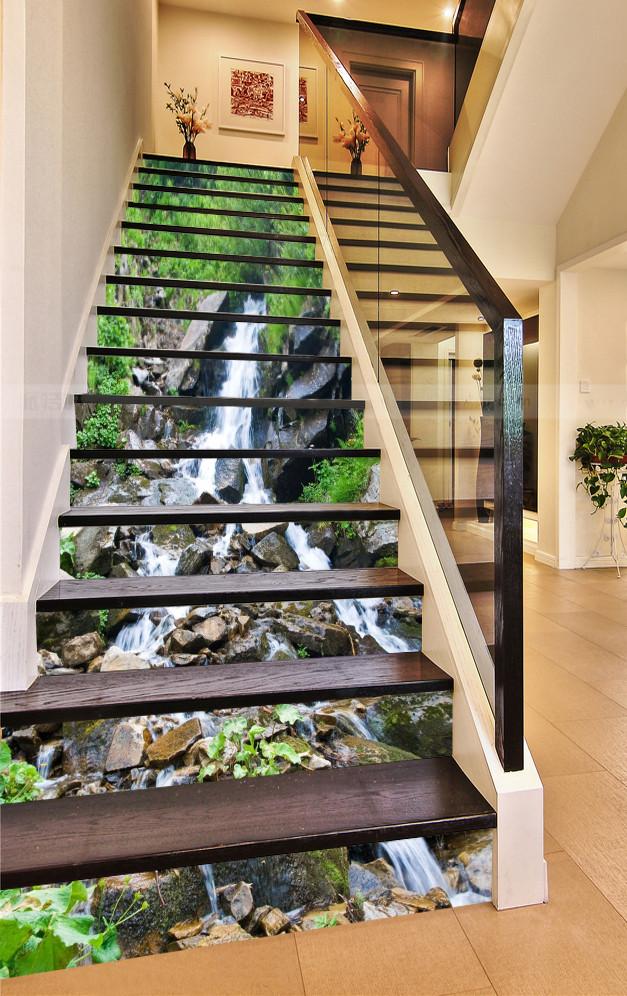 3D Stream Rocks 758 Stair Risers Wallpaper AJ Wallpaper 