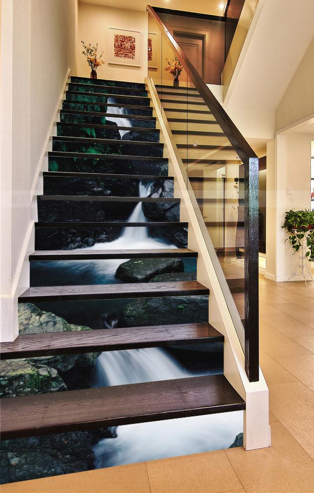 3D Stony Stream 655 Stair Risers Wallpaper AJ Wallpaper 