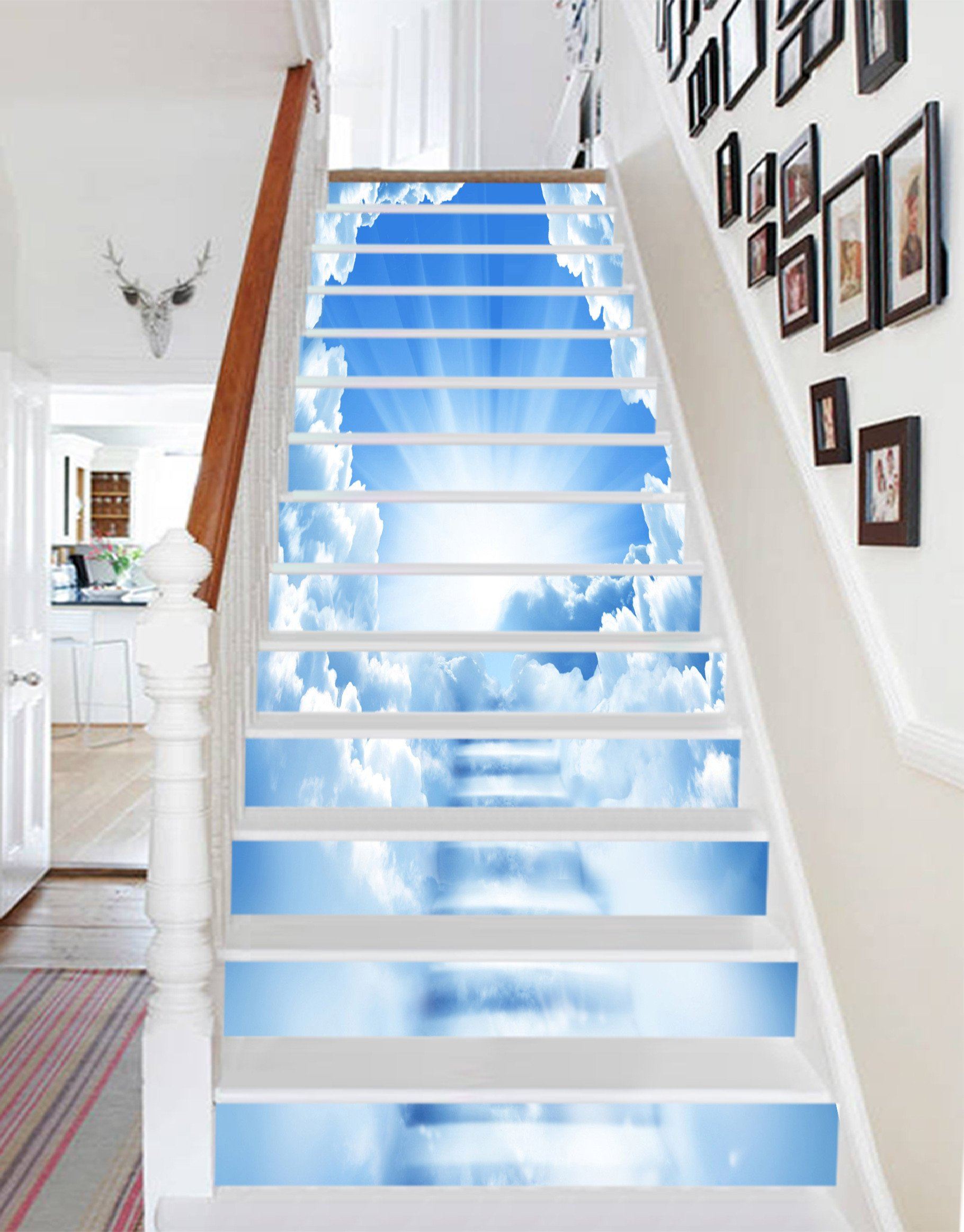 3D Sky Stairs 1316 Stair Risers Wallpaper AJ Wallpaper 