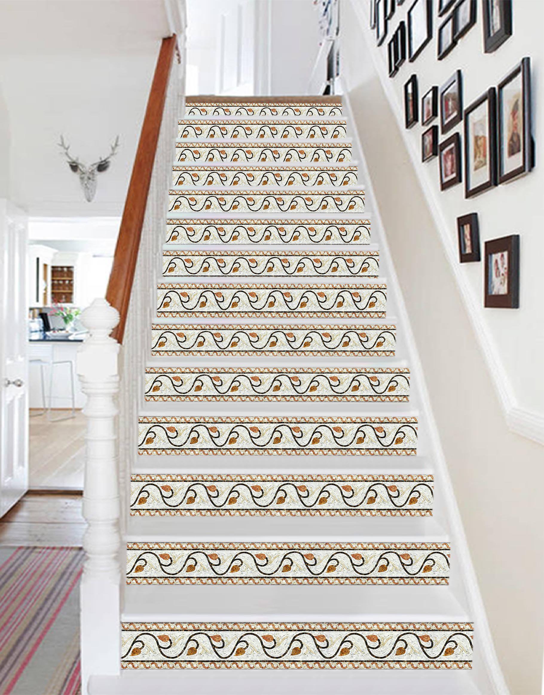 3D Pretty Vine Pattern 1692 Stair Risers Wallpaper AJ Wallpaper 