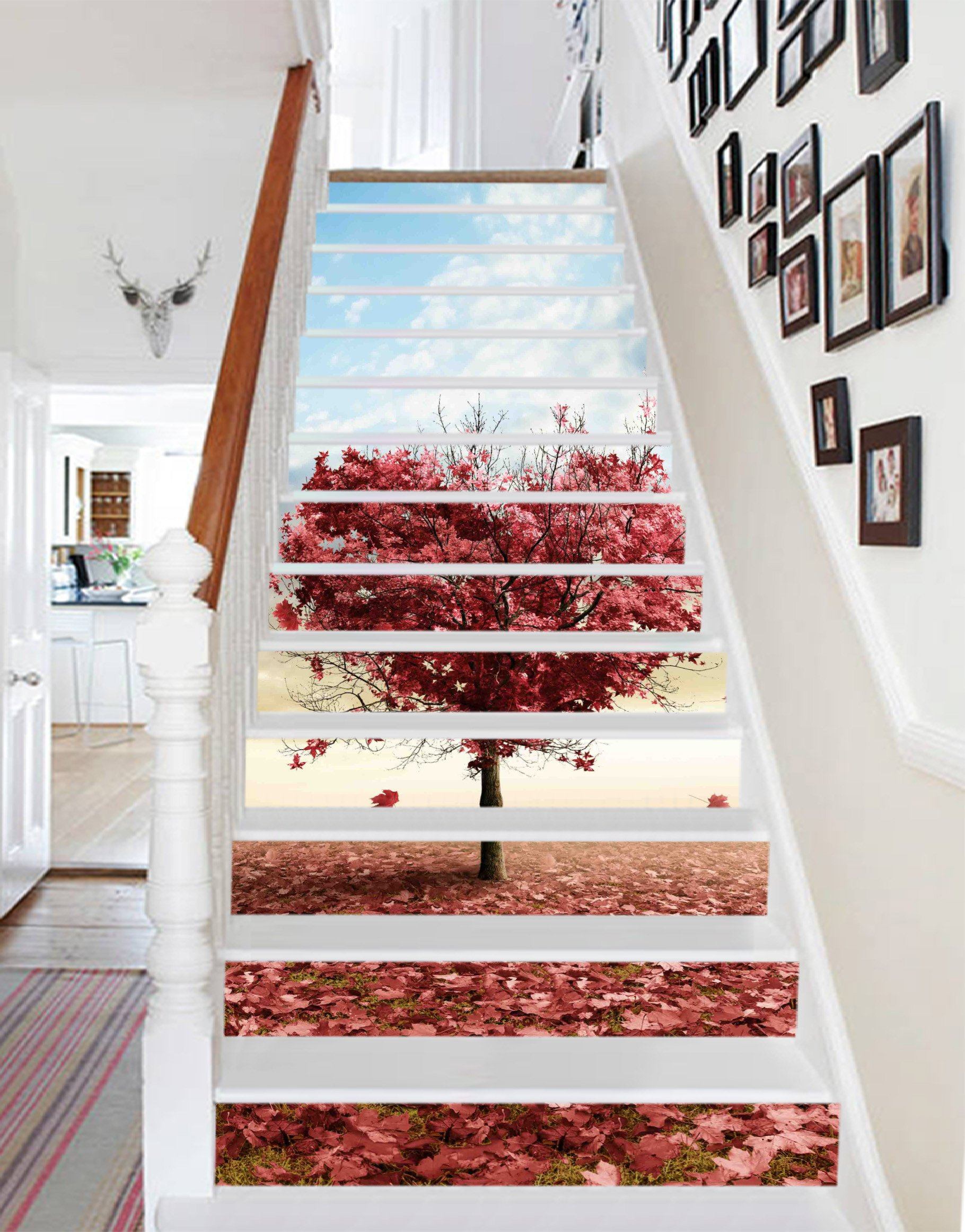 3D Heart Shape Tree 1111 Stair Risers Wallpaper AJ Wallpaper 