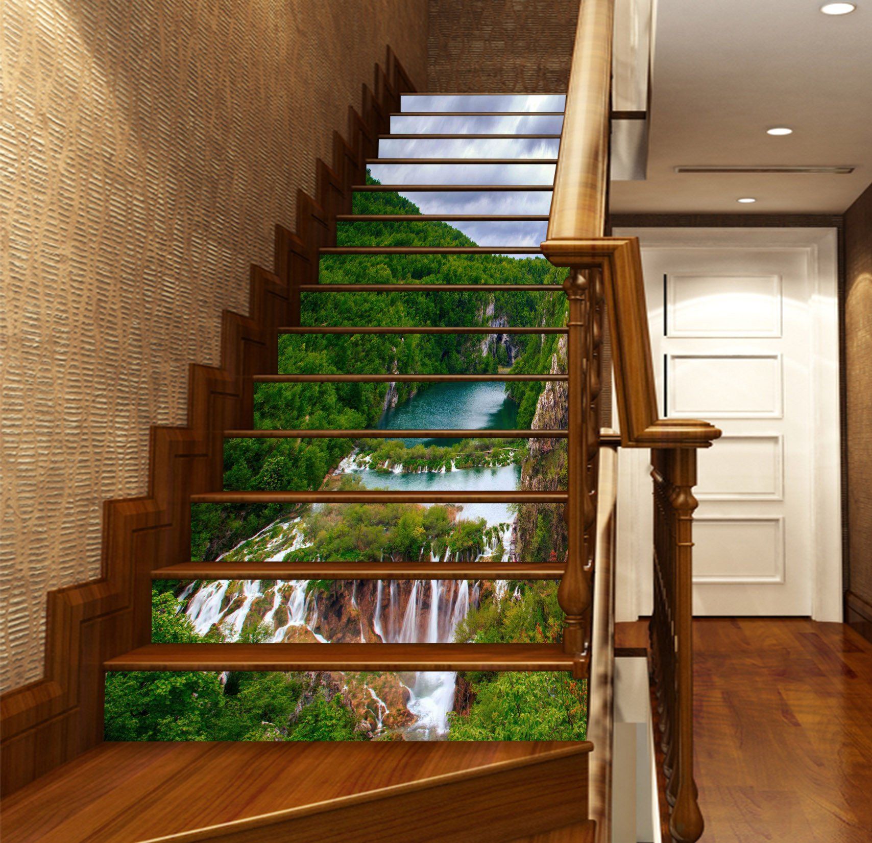 3D Quiet Mountain Lake 844 Stair Risers Wallpaper AJ Wallpaper 