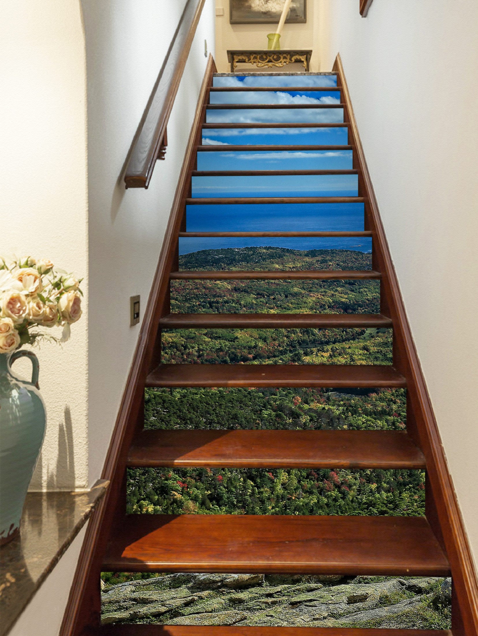 3D Blue Sky Woods 101111 Kathy Barefield Stair Risers