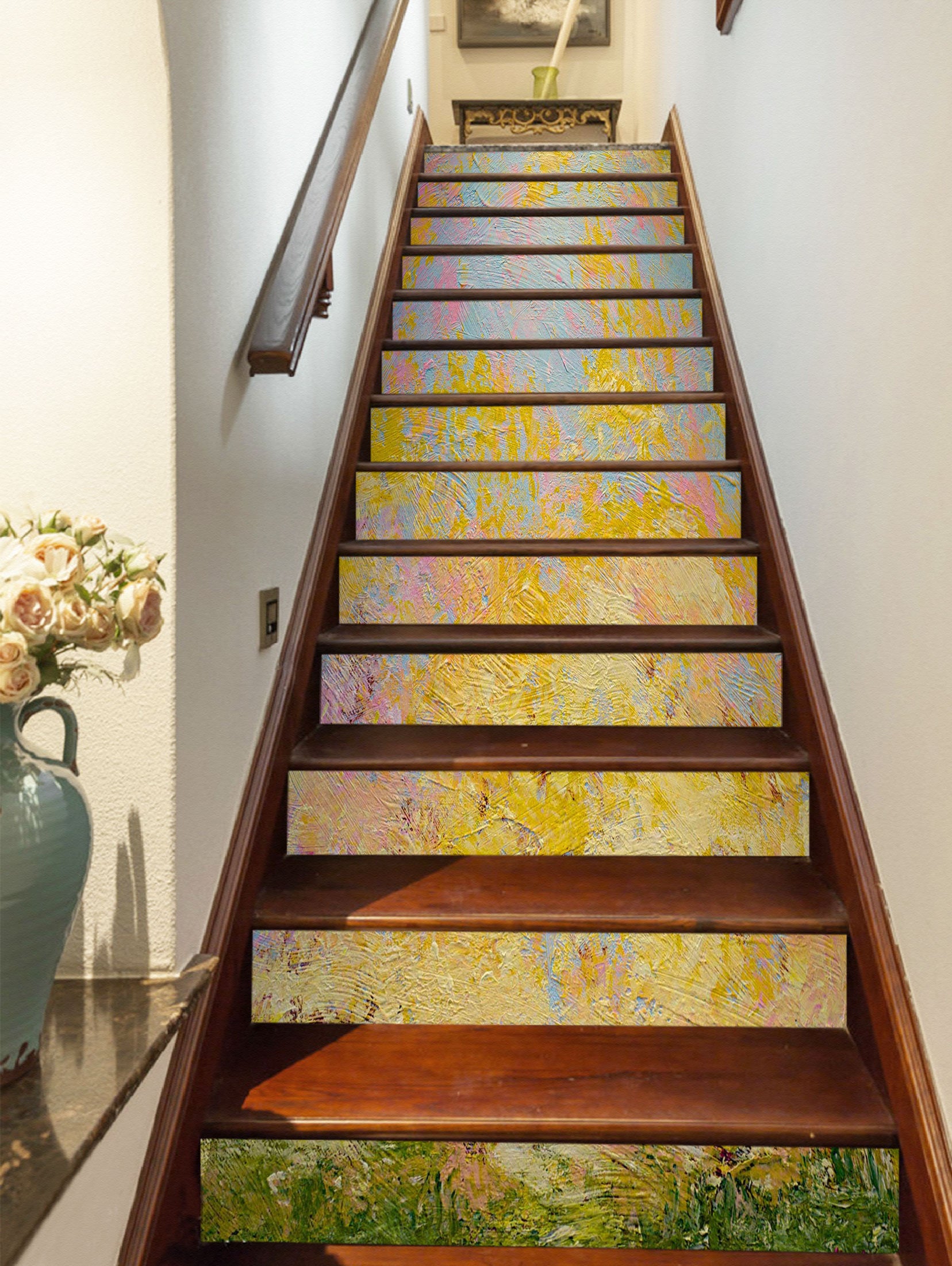 3D Yellow-Green Oil Painting 9005 Allan P. Friedlander Stair Risers