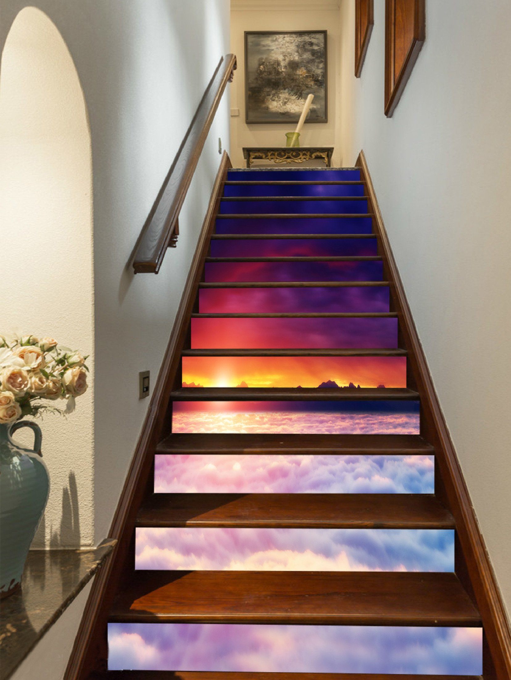 3D Sunrise Sea Of Clouds 891 Stair Risers Wallpaper AJ Wallpaper 