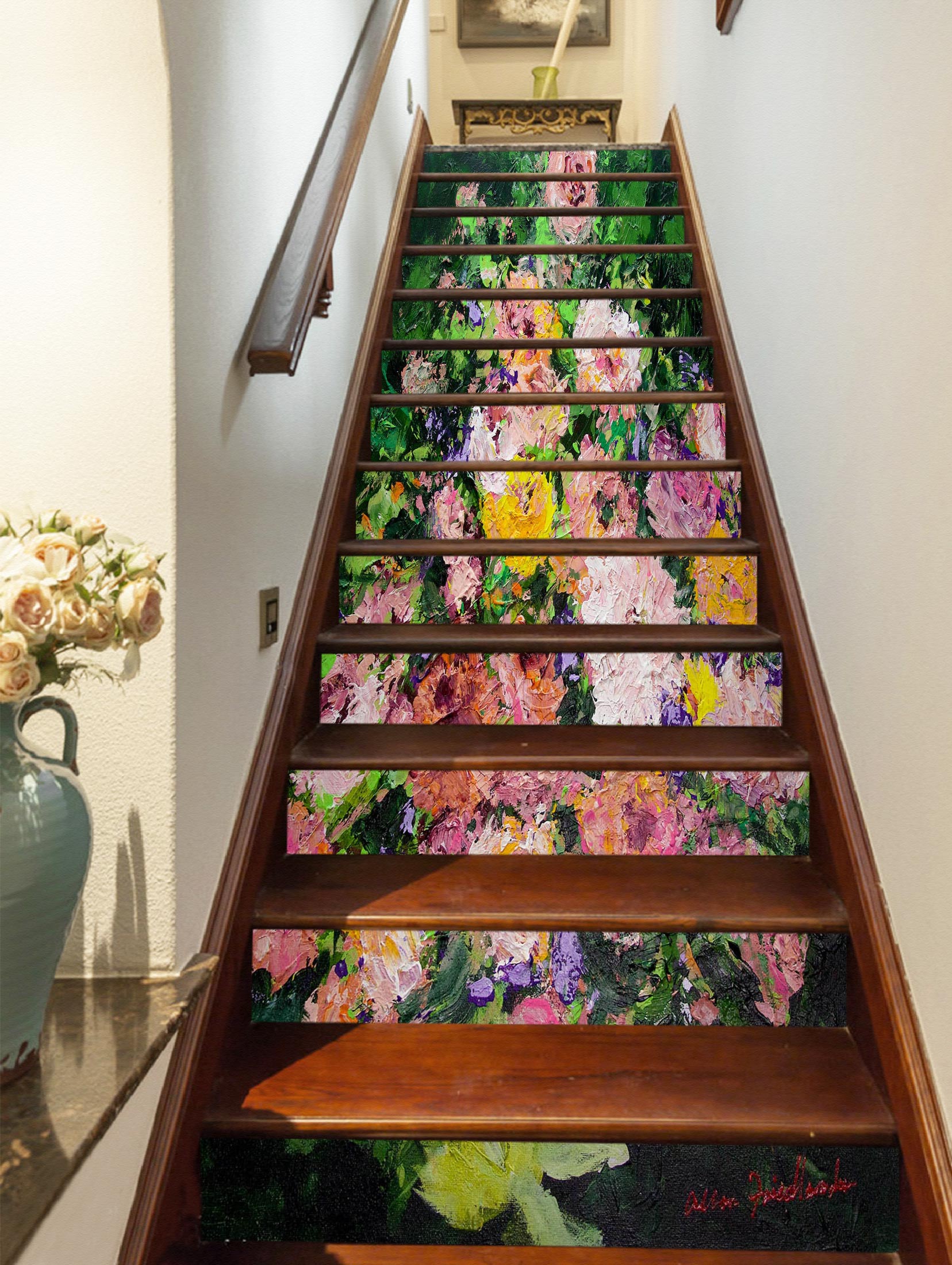 3D Colorful Flower Garden 90121 Allan P. Friedlander Stair Risers