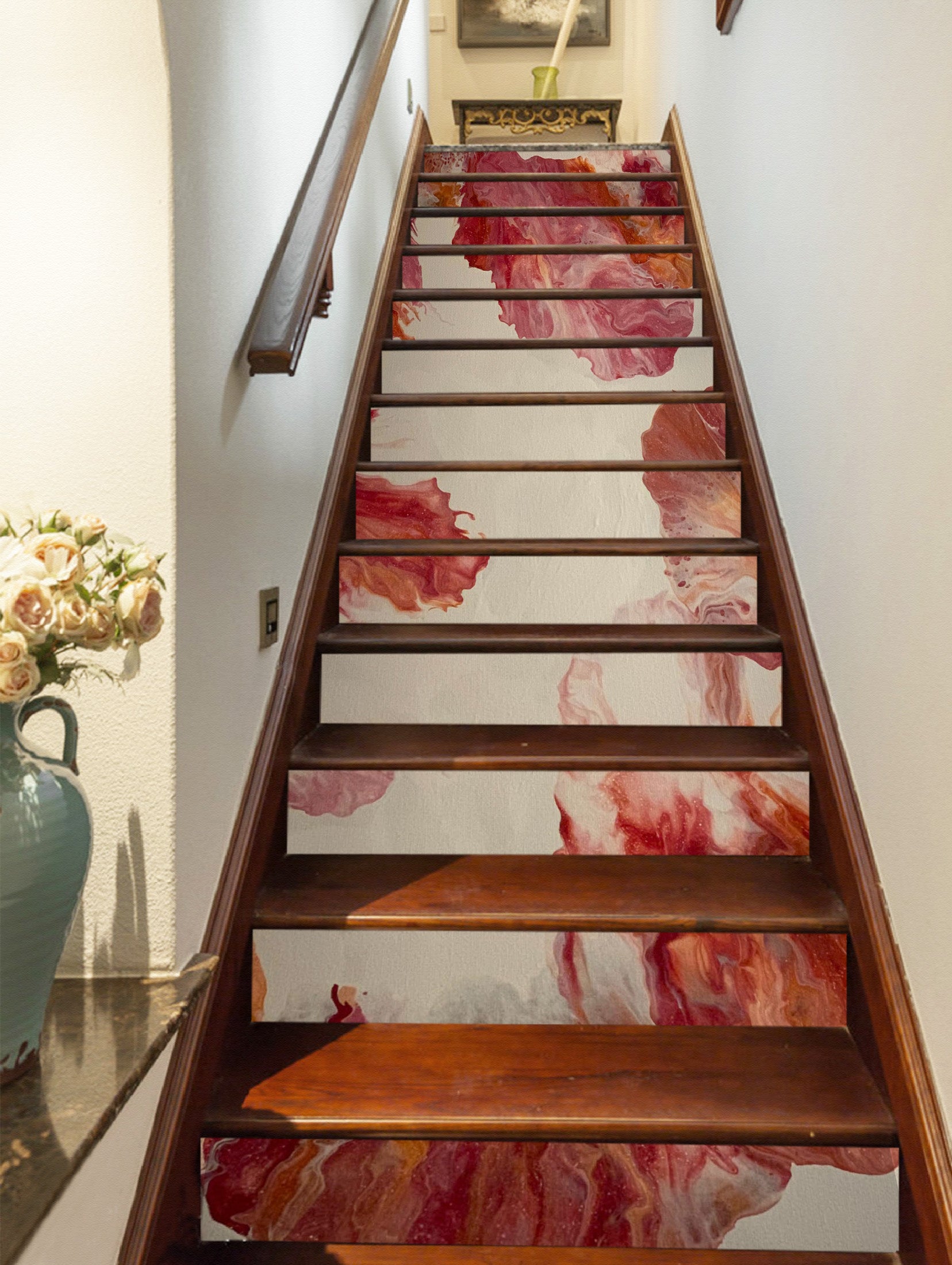 3D Red Water Paint 90187 Valerie Latrice Stair Risers