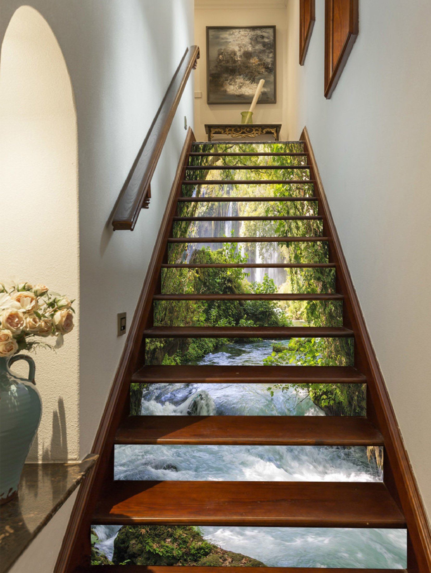 3D Riverside Green Vine 731 Stair Risers Wallpaper AJ Wallpaper 