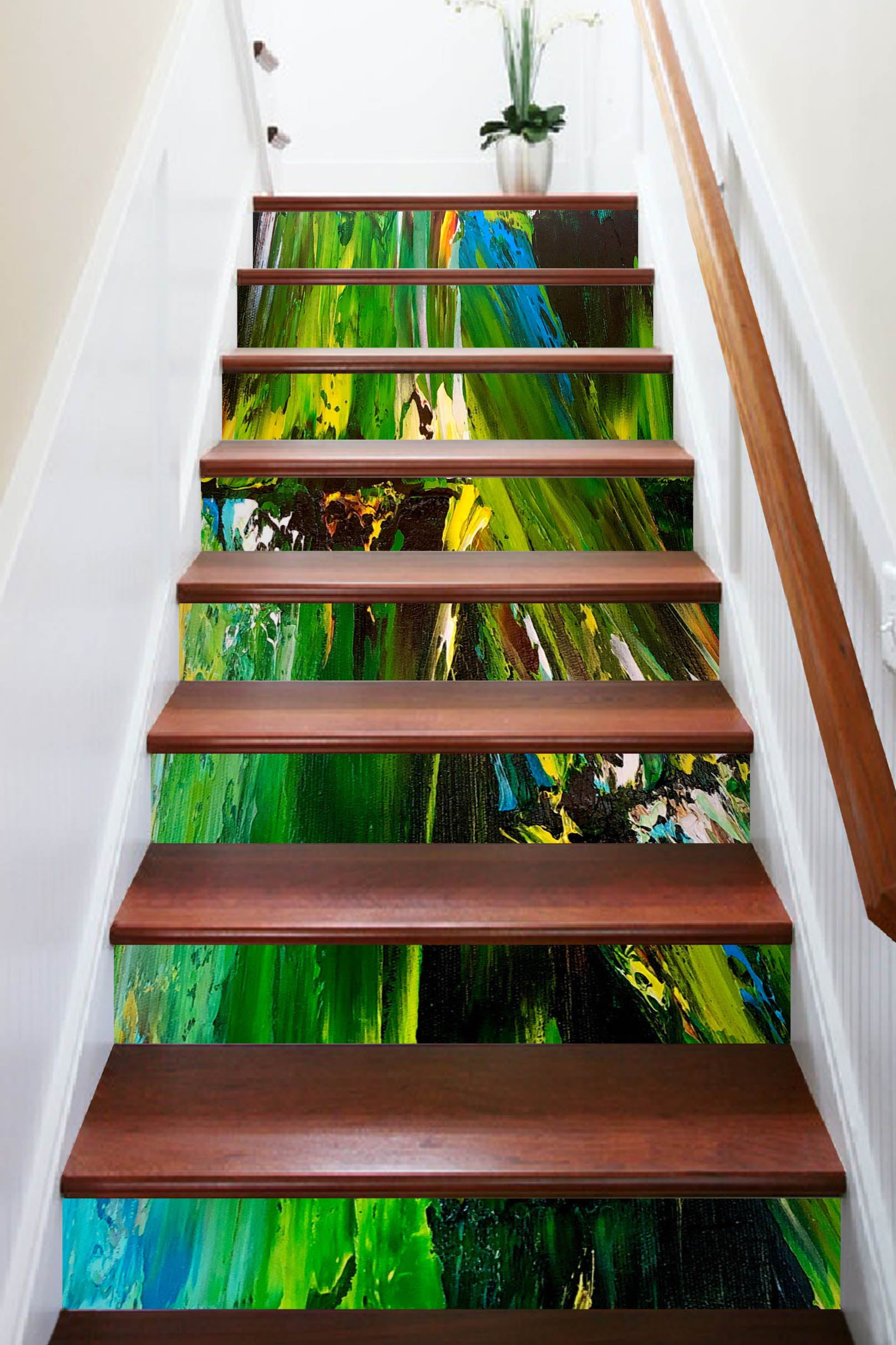 3D Green Oil Painting 821 Skromova Marina Stair Risers