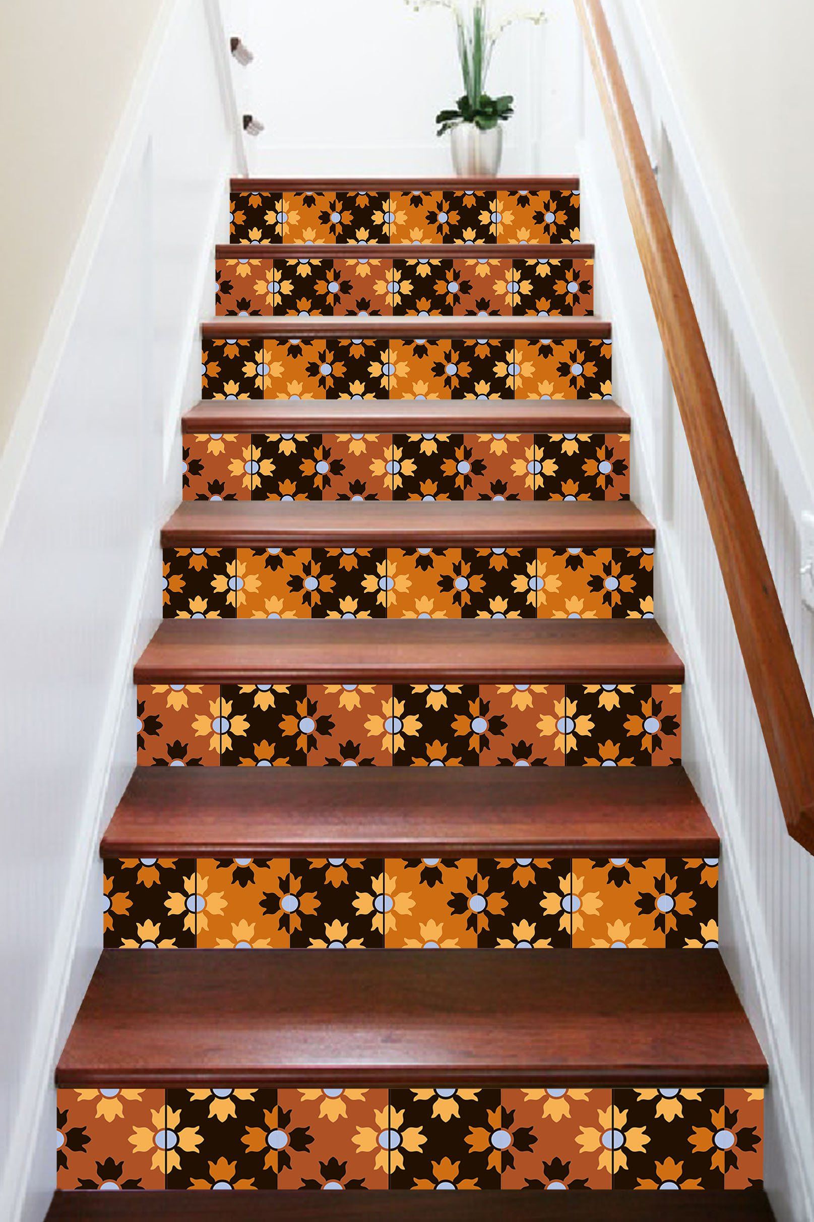 3D Yellow Pattern 492 Stair Risers Wallpaper AJ Wallpaper 