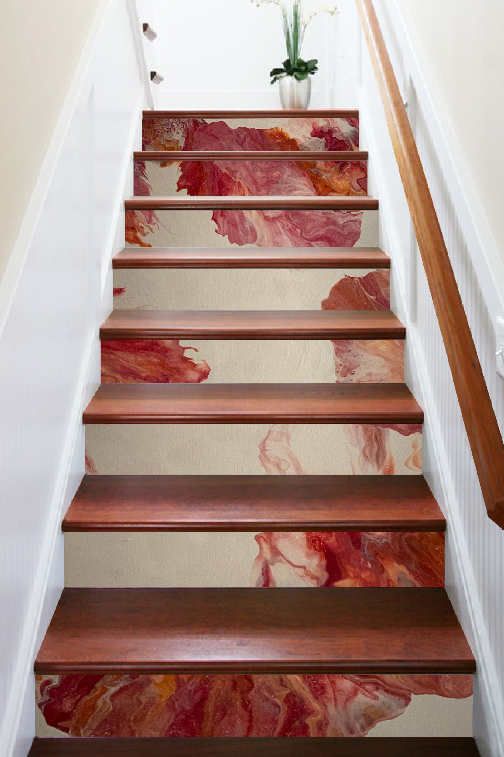 3D Red Water Paint 90187 Valerie Latrice Stair Risers