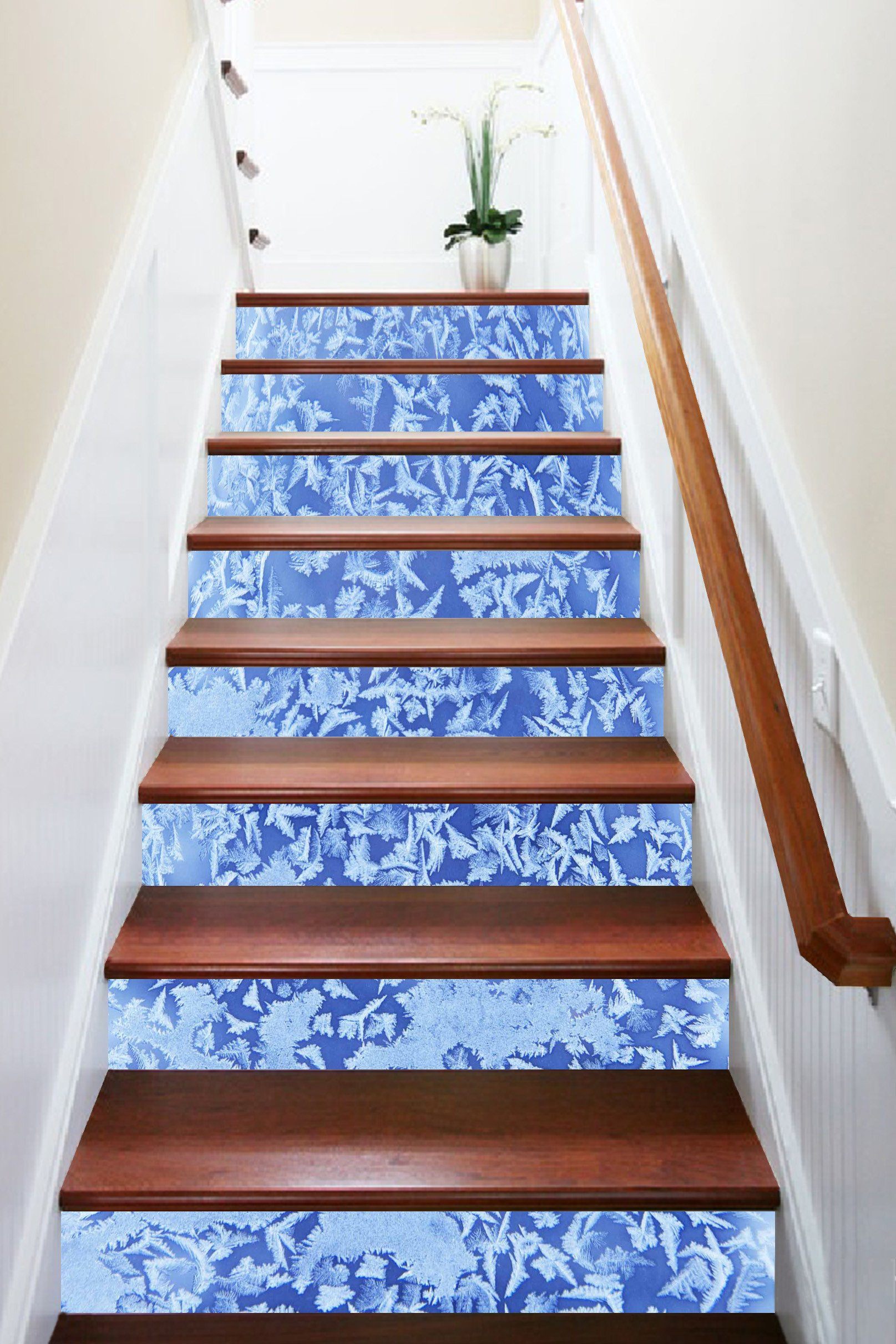 3D Frozen Snowflakes 1134 Stair Risers Wallpaper AJ Wallpaper 