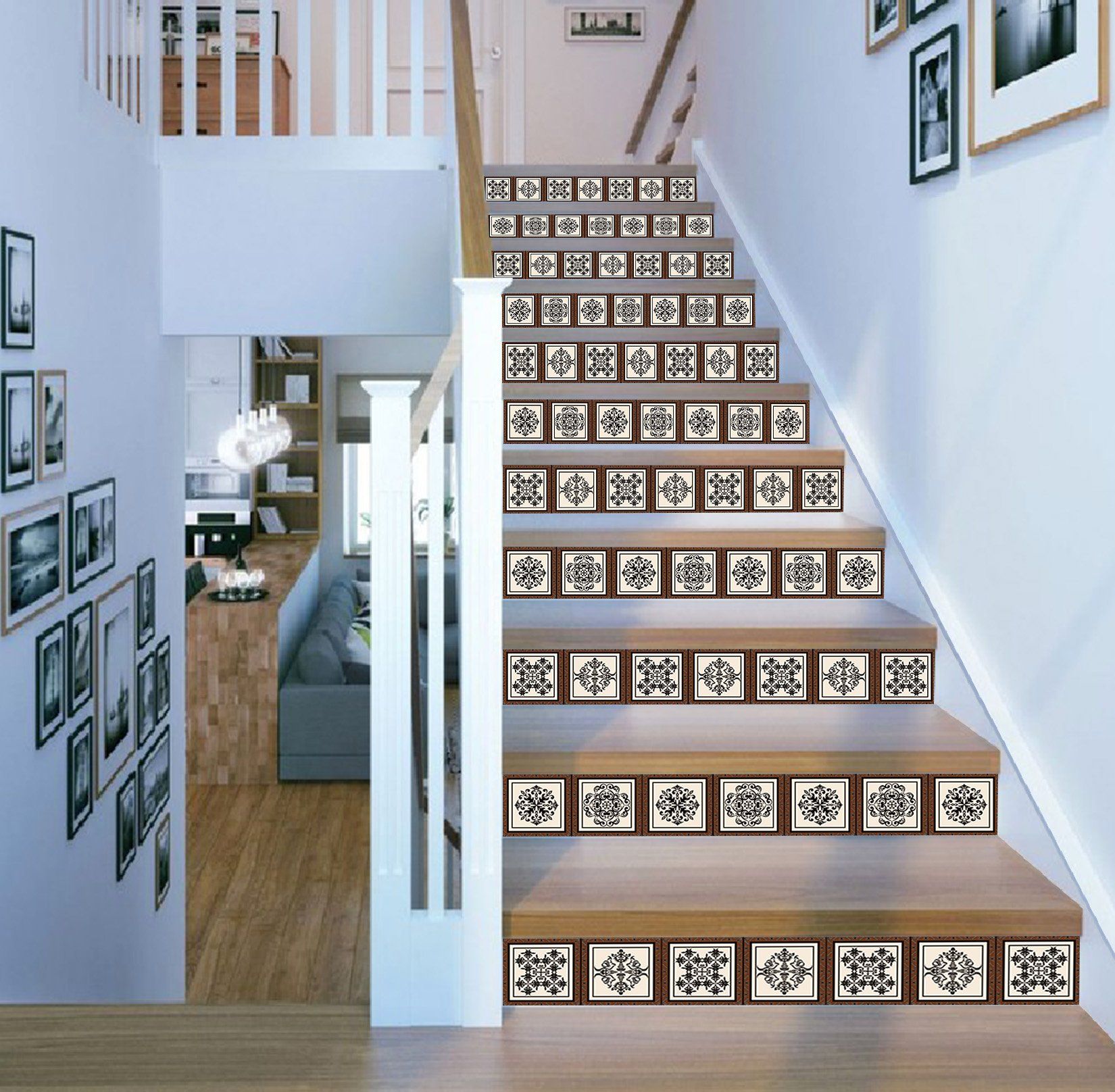 3D Retro Pattern 853 Stair Risers Wallpaper AJ Wallpaper 