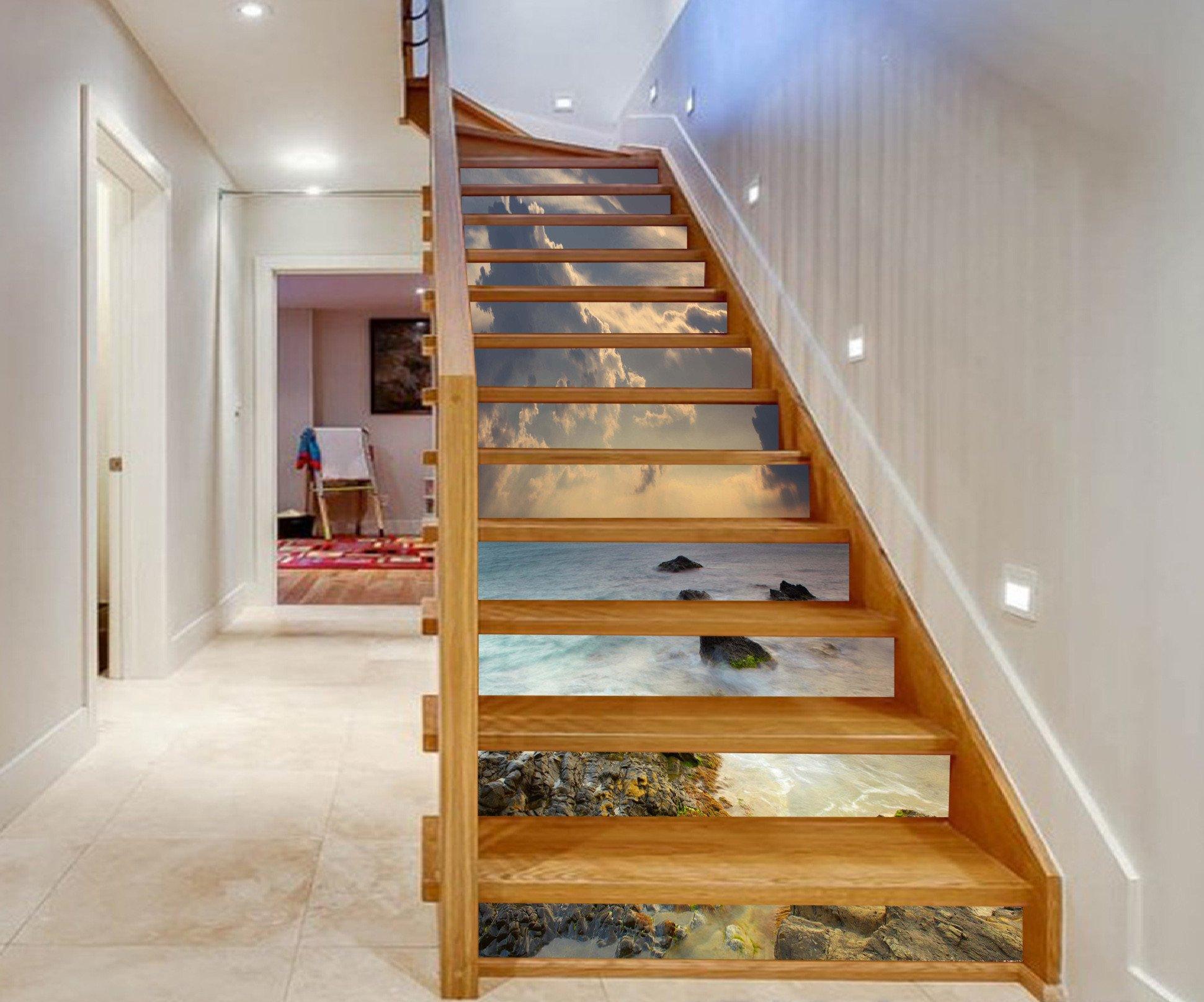 3D Sea Sunset 1305 Stair Risers Wallpaper AJ Wallpaper 