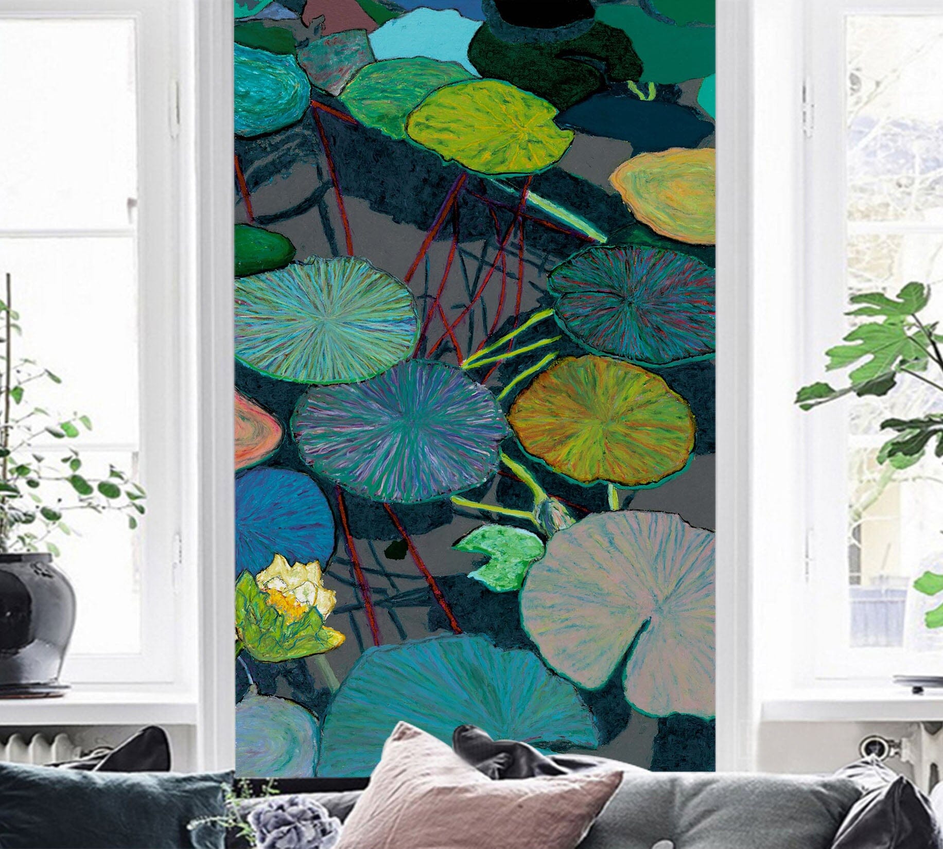 3D Lotus Leaf 1401 Allan P. Friedlander Wall Mural Wall Murals Wallpaper AJ Wallpaper 2 