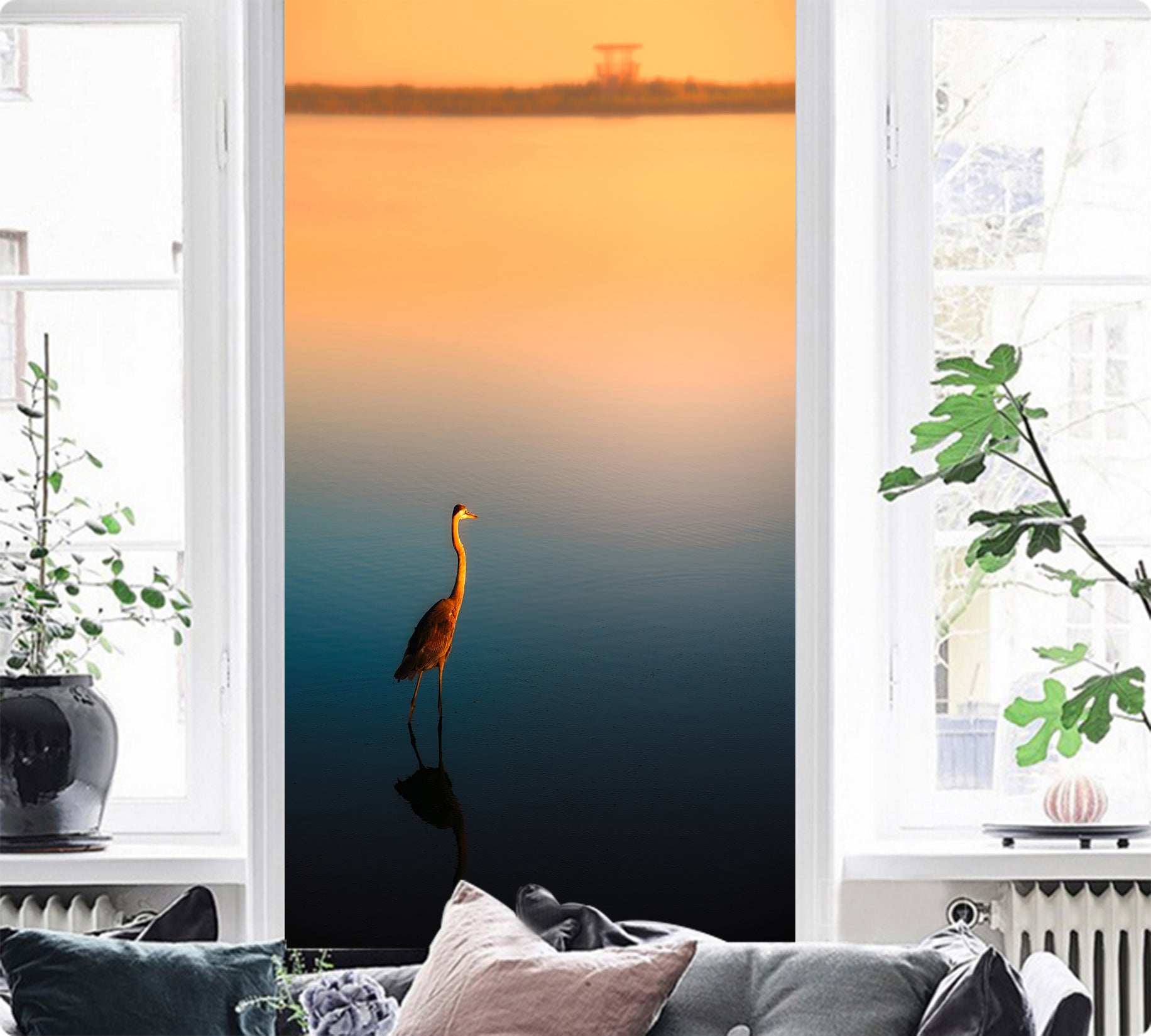 3D Crane Water 010 Wall Murals Wallpaper AJ Wallpaper 2 