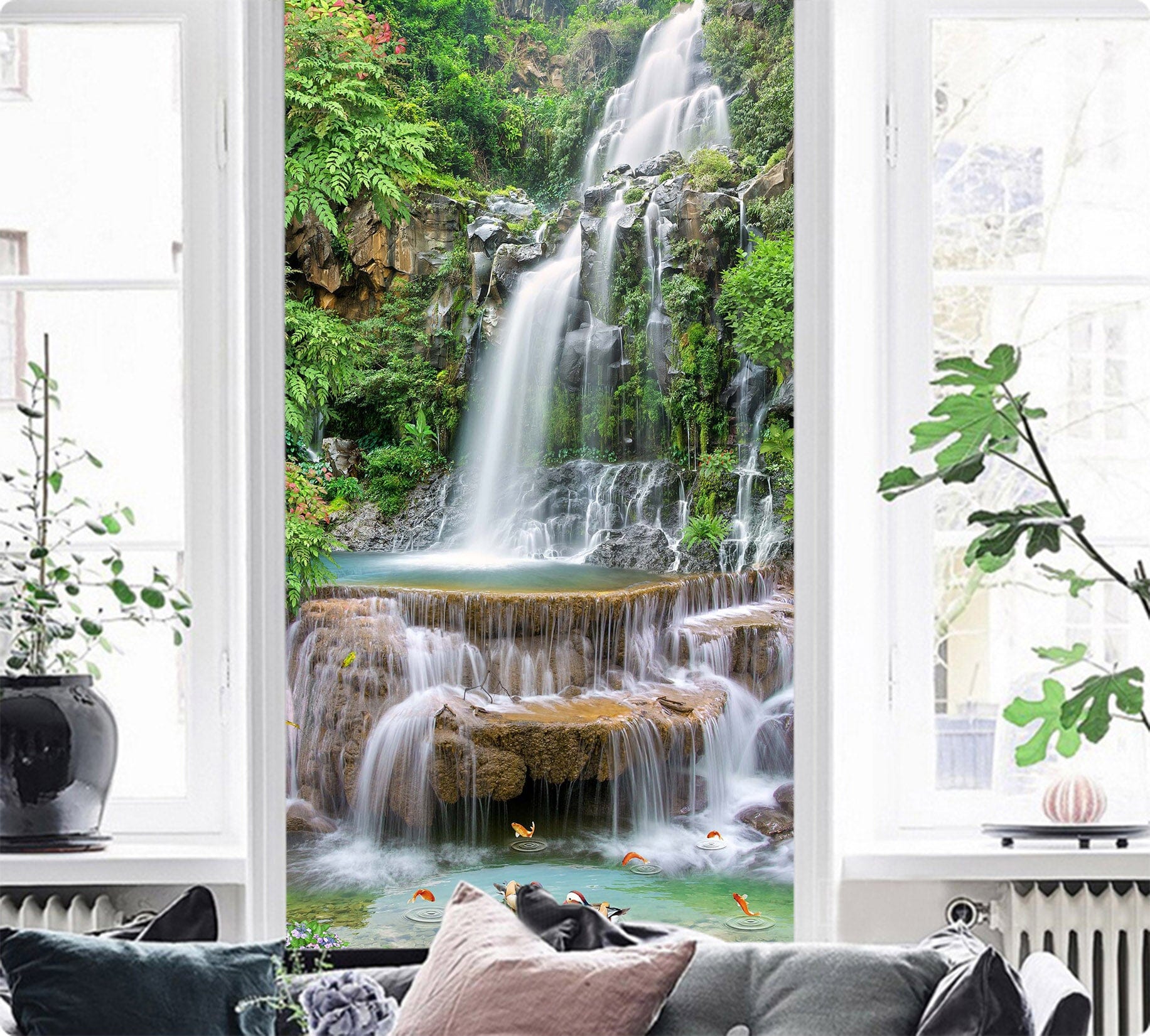 3D Forest Waterfall 1539 Wall Murals Wallpaper AJ Wallpaper 2 