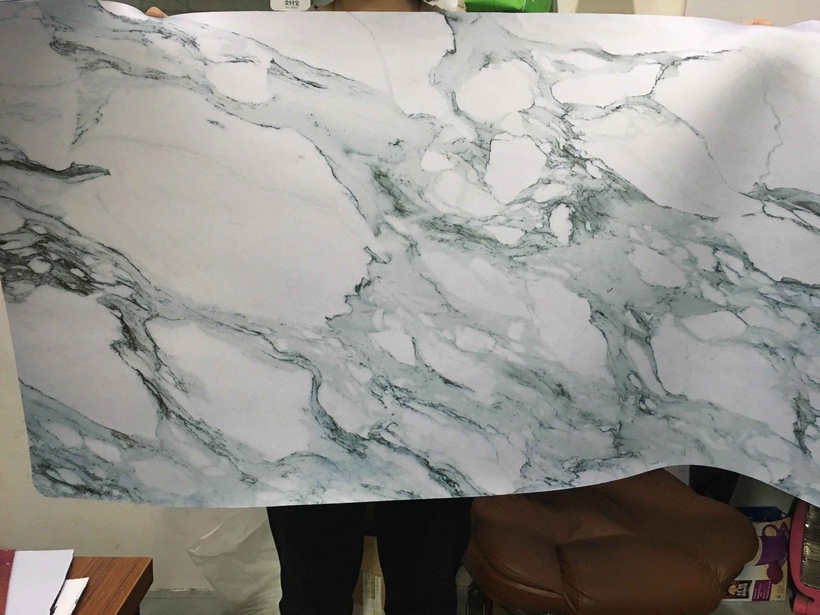 3D White Marble 17187 Desk Mat