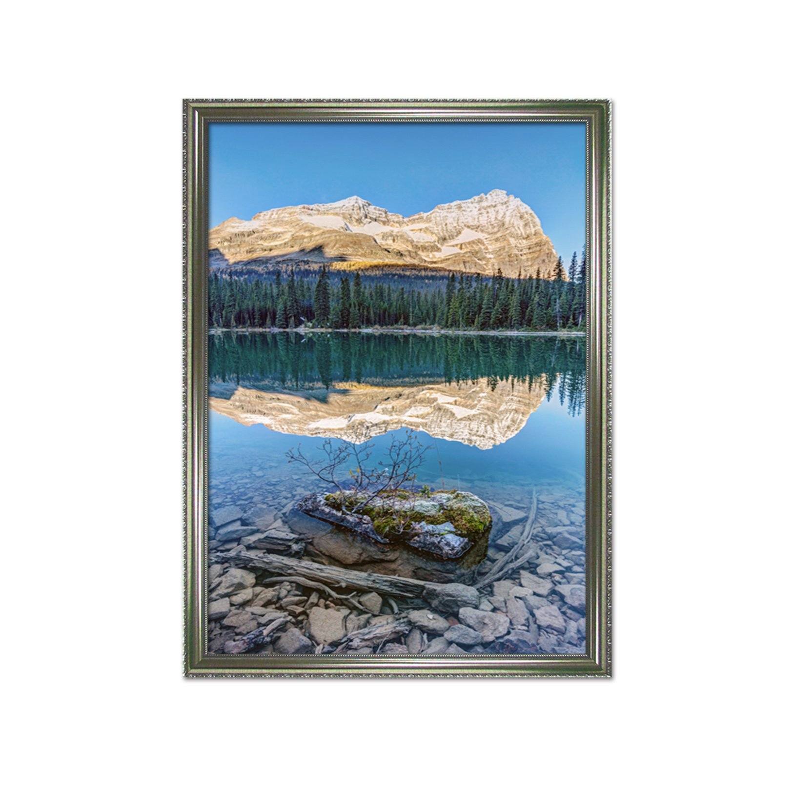 3D Mountain Lake 031 Fake Framed Print Painting Wallpaper AJ Creativity Home 