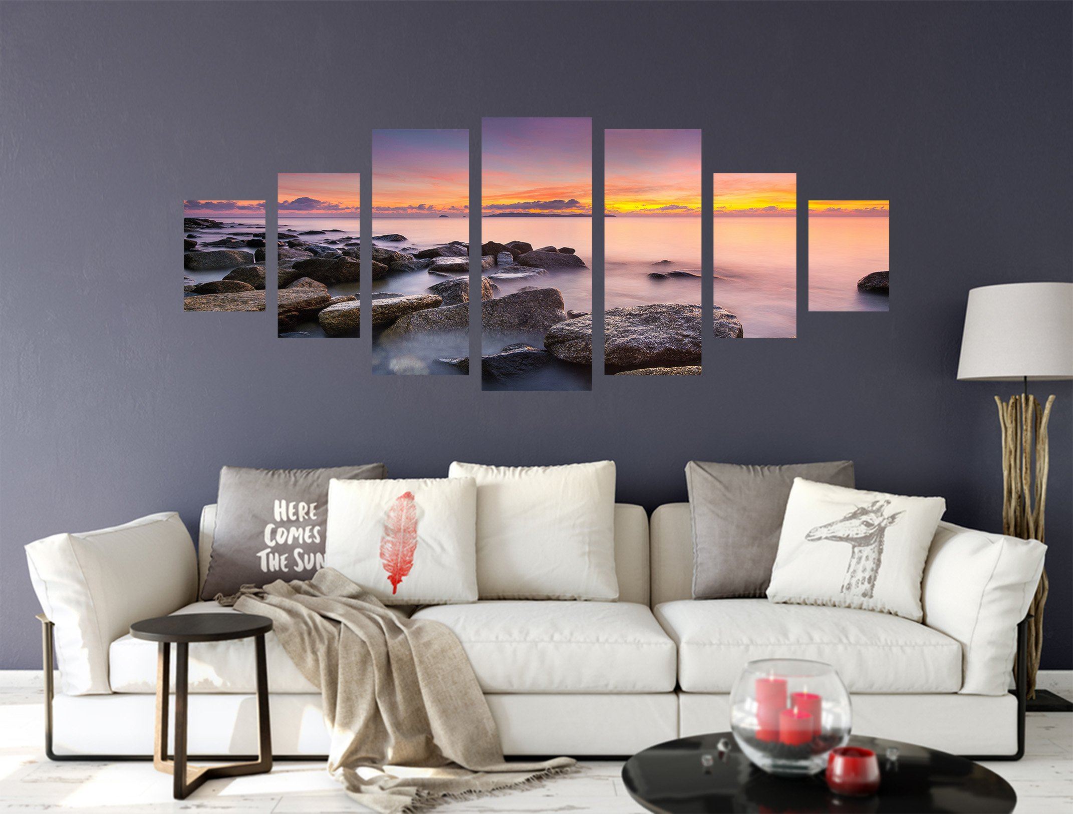 3D Sunset Fog 095 Unframed Print Wallpaper Wallpaper AJ Wallpaper 