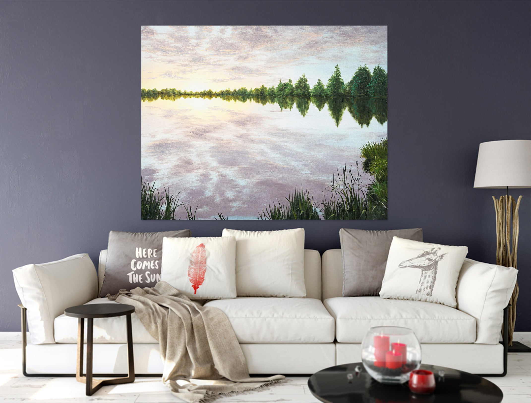 3D Lake Surface Trees 1815 Marina Zotova Wall Sticker