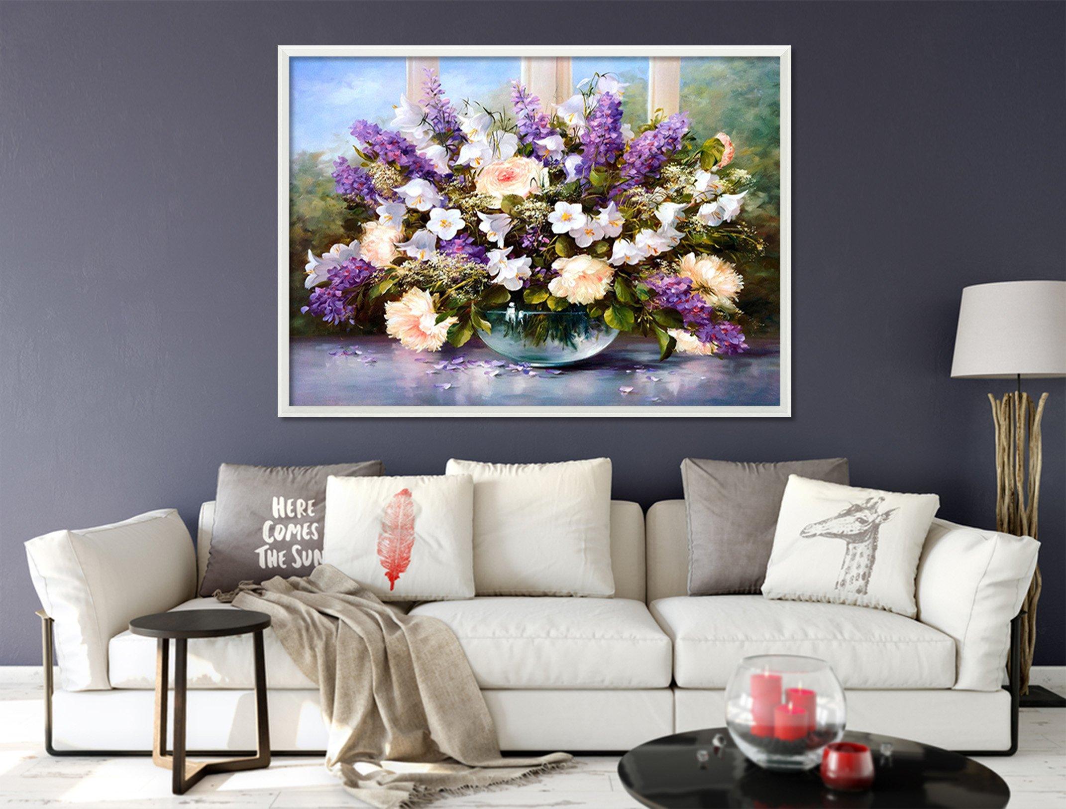 3D flower Pot 120 Fake Framed Print Painting Wallpaper AJ Creativity Home 